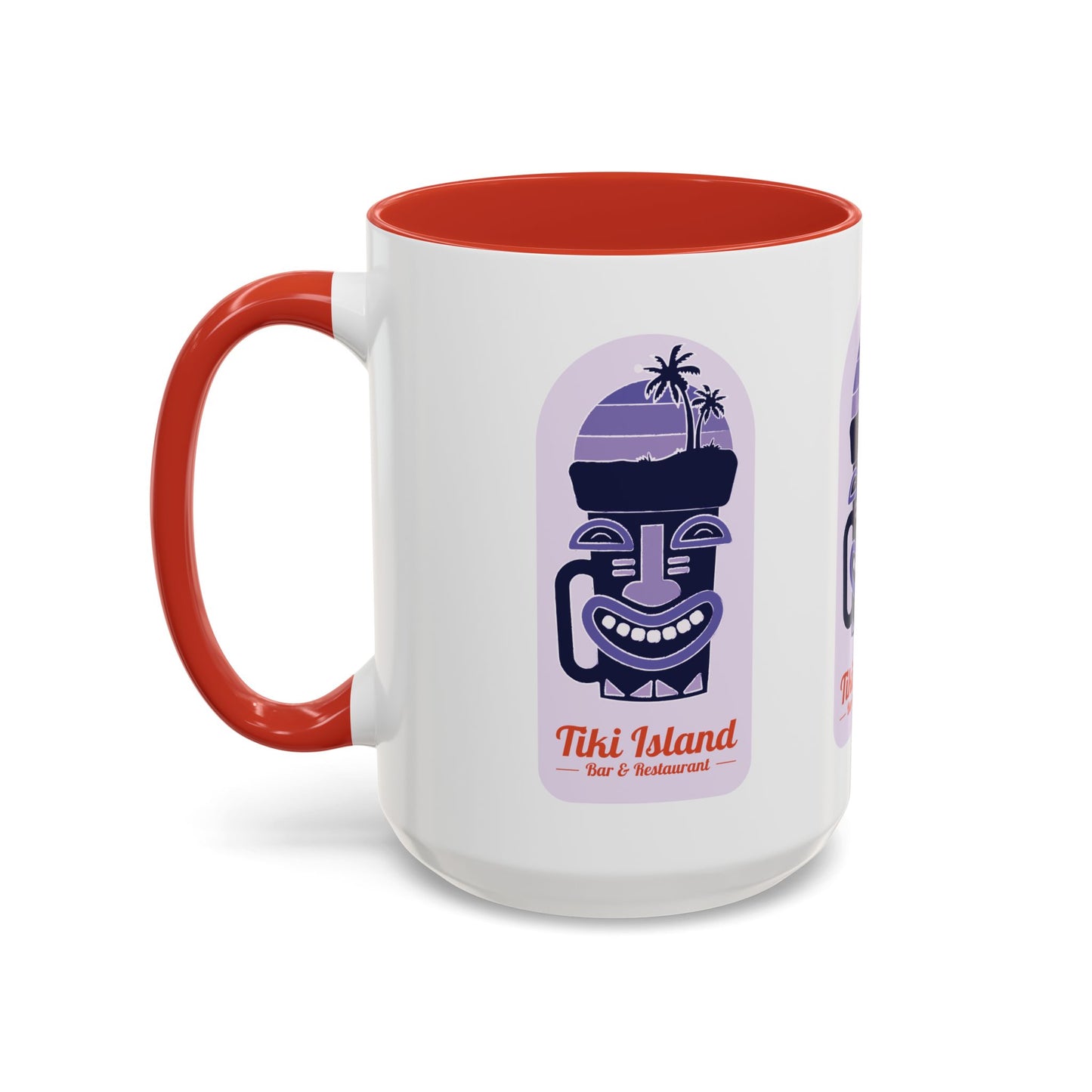 Tiki Island Accent Coffee Mug - Fun Tropical Drinkware for Beach Vibes, purple