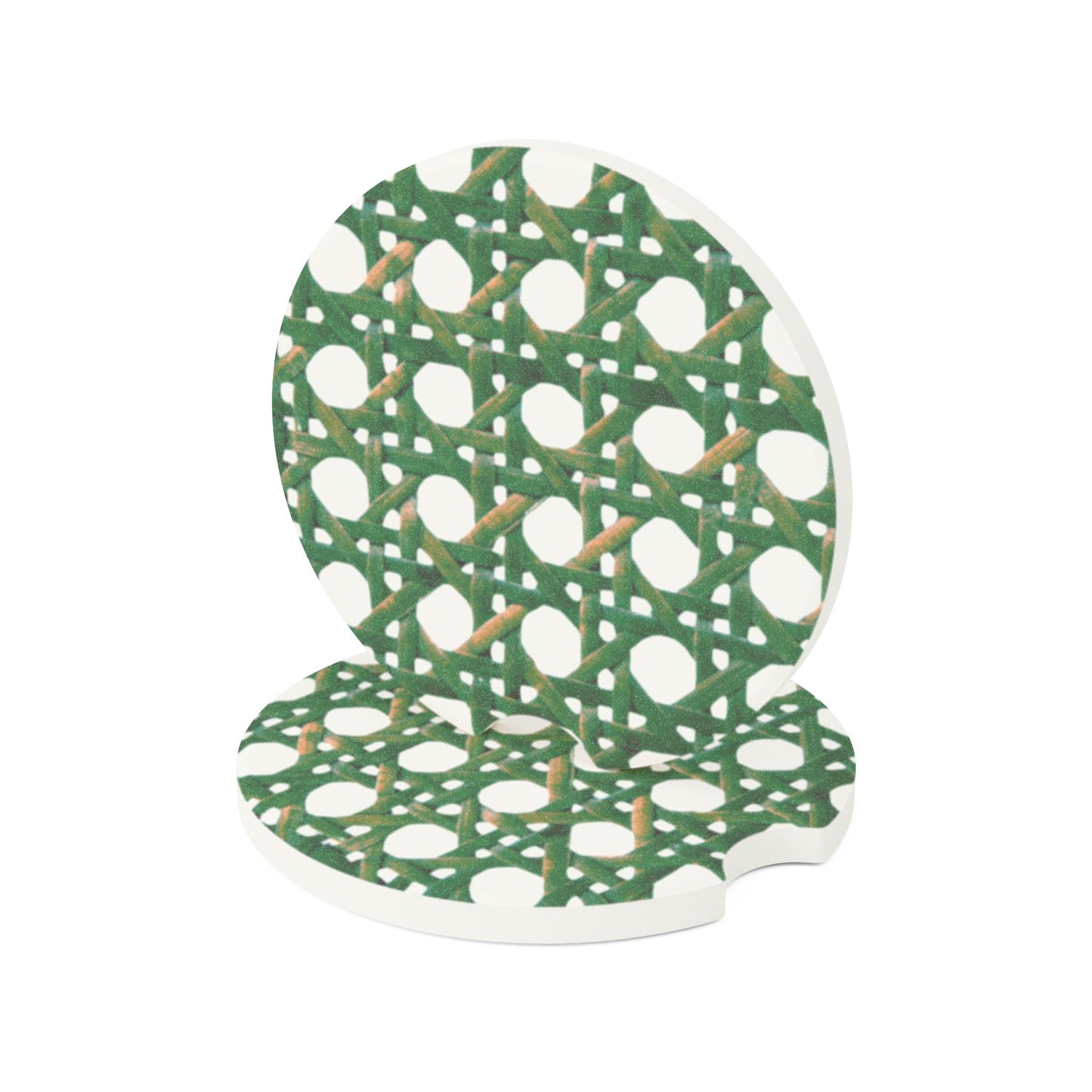 Soapstone Car Coaster - Green Beach Chair Wicker