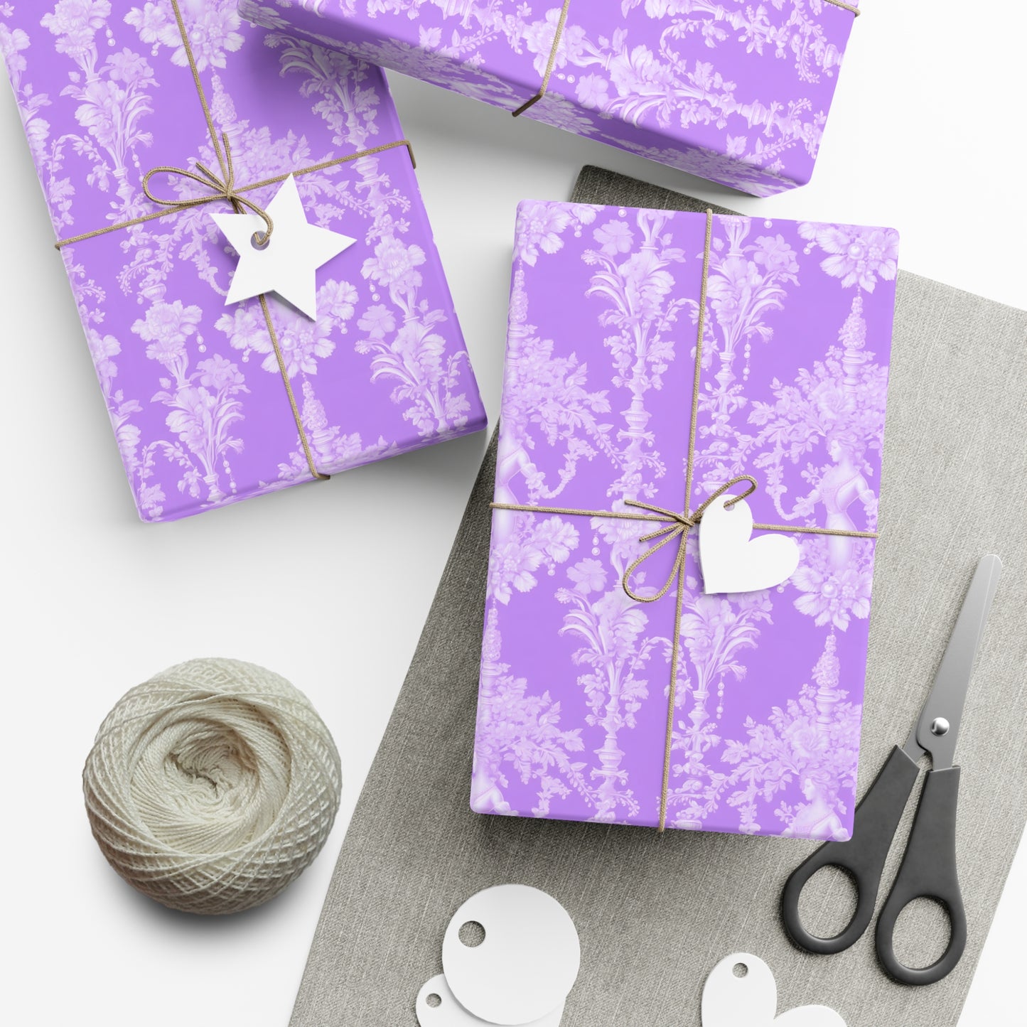 Gift Wrap Papers, Pearl Lady Toile / Purple, 3 Sizes