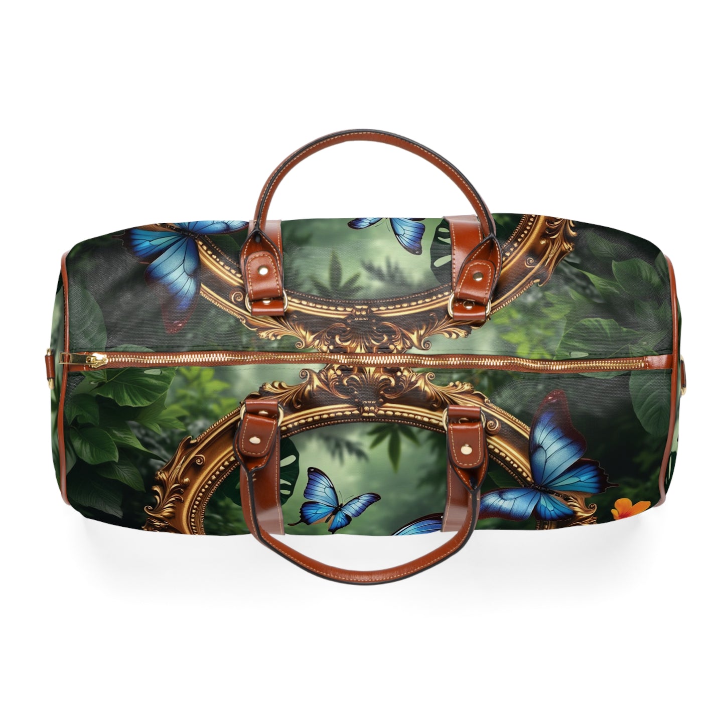 Tropical Waterproof Travel Bag - Perfect for Beach Getaways / Framed Morpho Butterfly Dancers