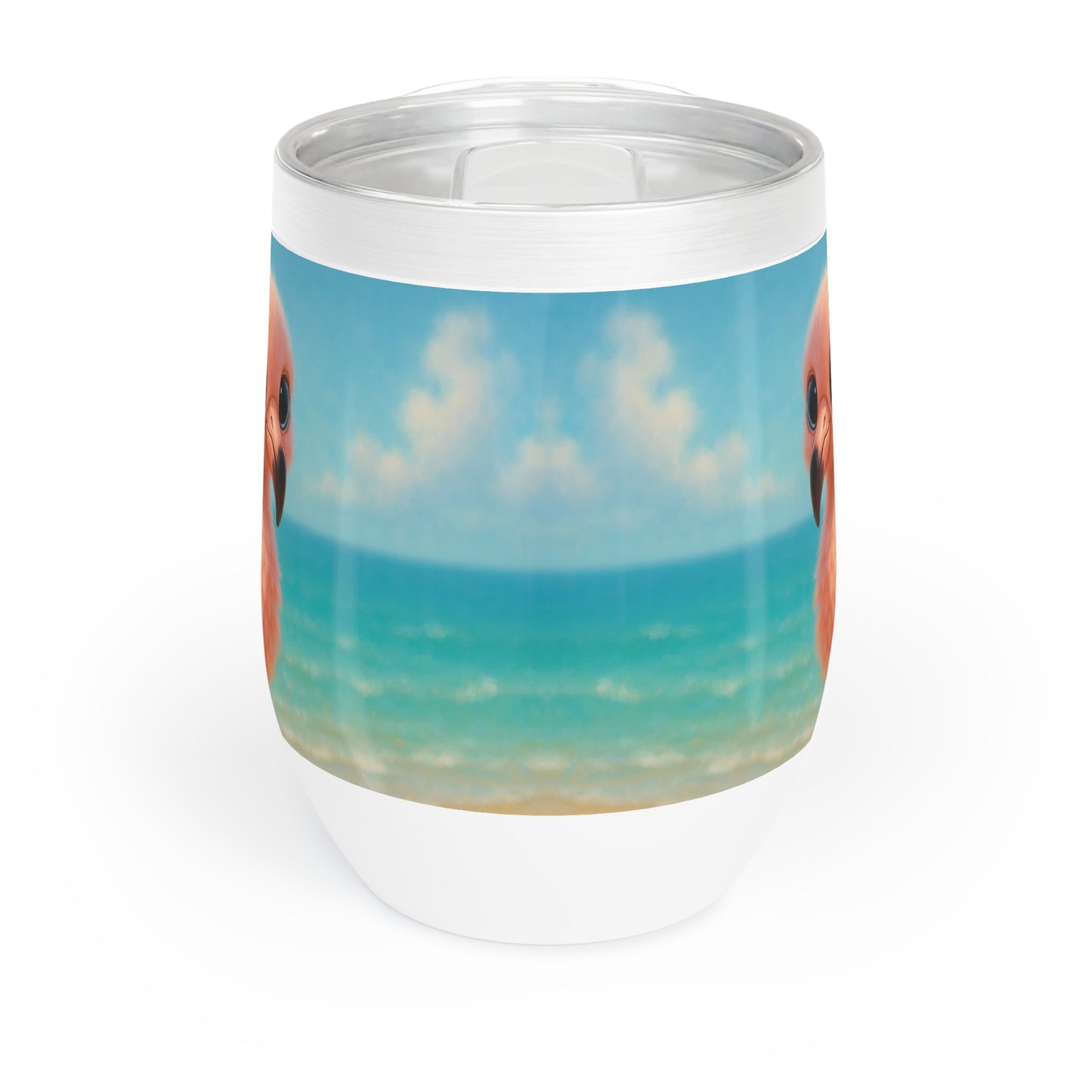 Chill Wine Tumbler with Adorable Baby Flamingo