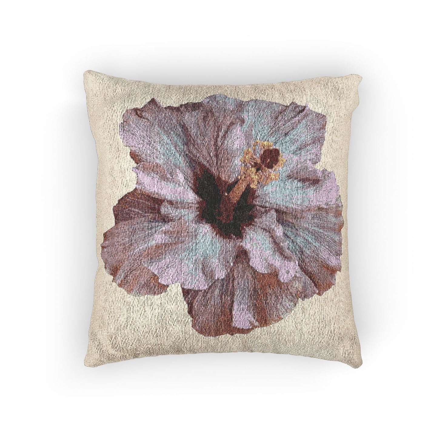 Woven Pillow, 17"W x 18"L ~ Photo Lilac Hibiscus