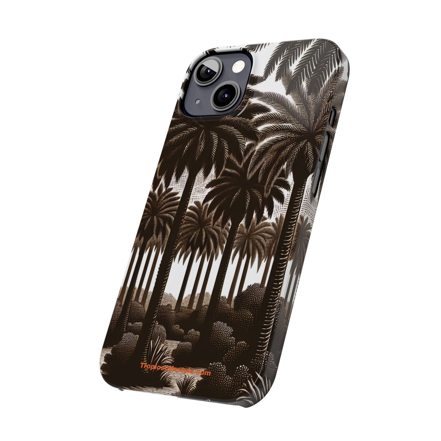 Slim Phone Cases - Woodcut Palm Grove