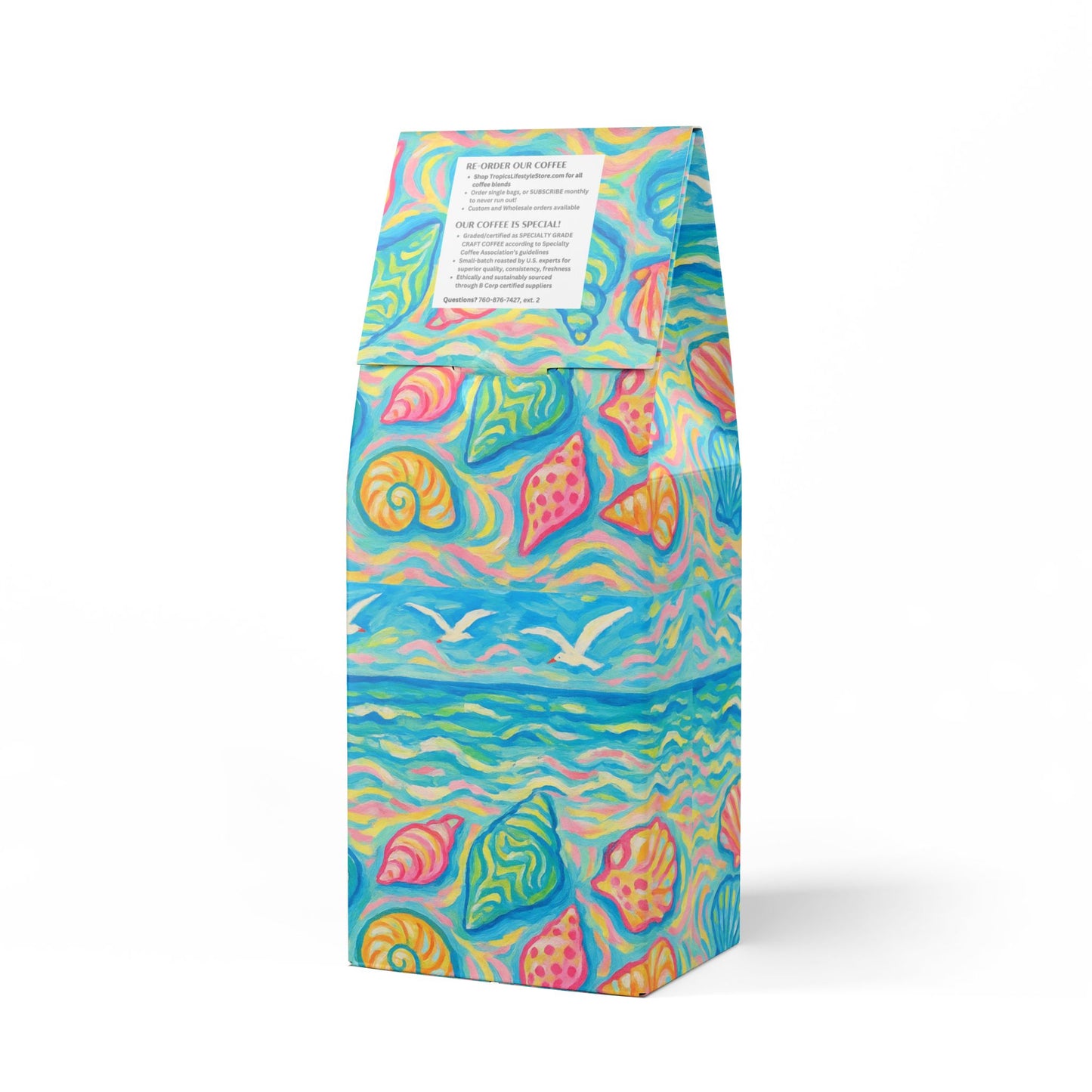 Black Coral Blend™ (Dark French Roast) Specialty Grade Craft Coffee / Glow Seashells