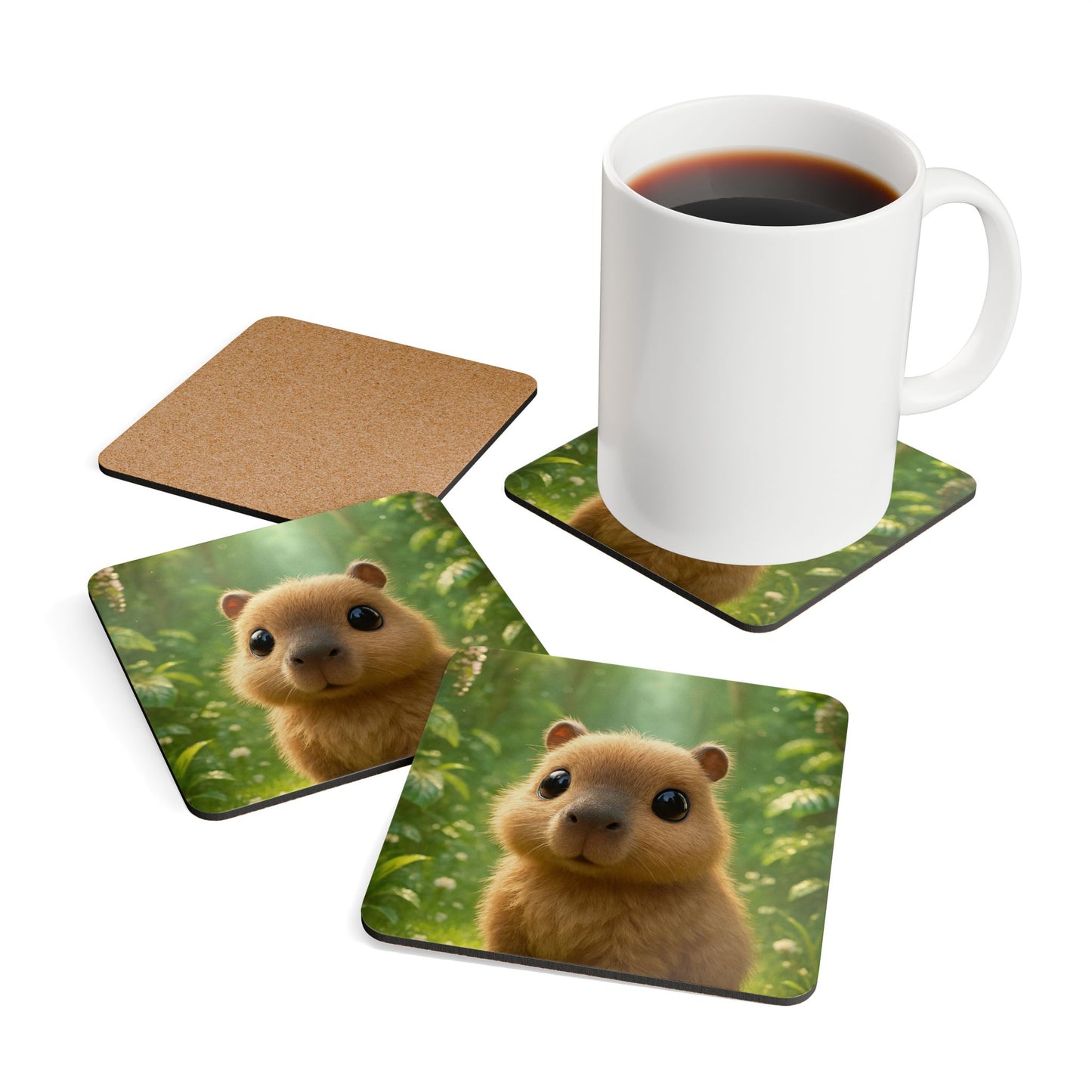 Four-piece Coaster Set - Baby Capybara