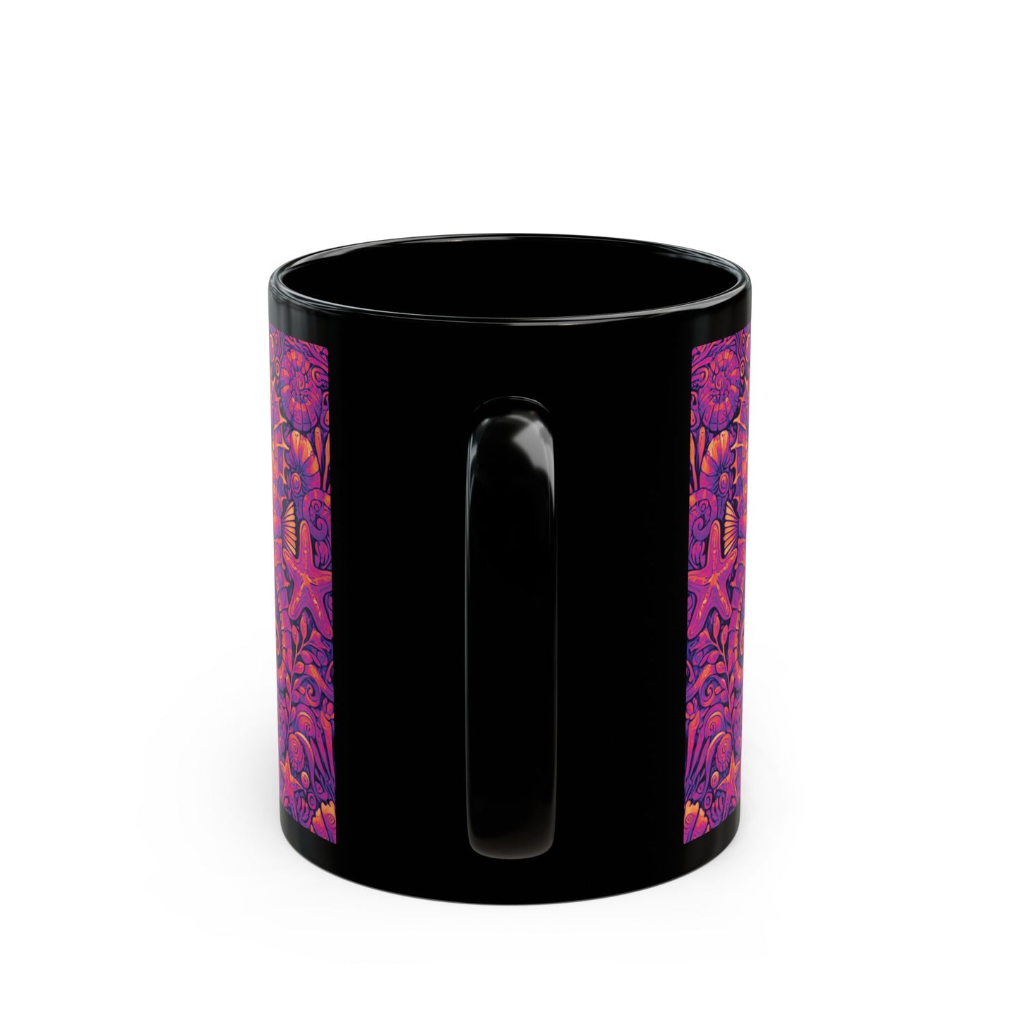 Black Coffee Mug - Seahorse Trio, Heatwave