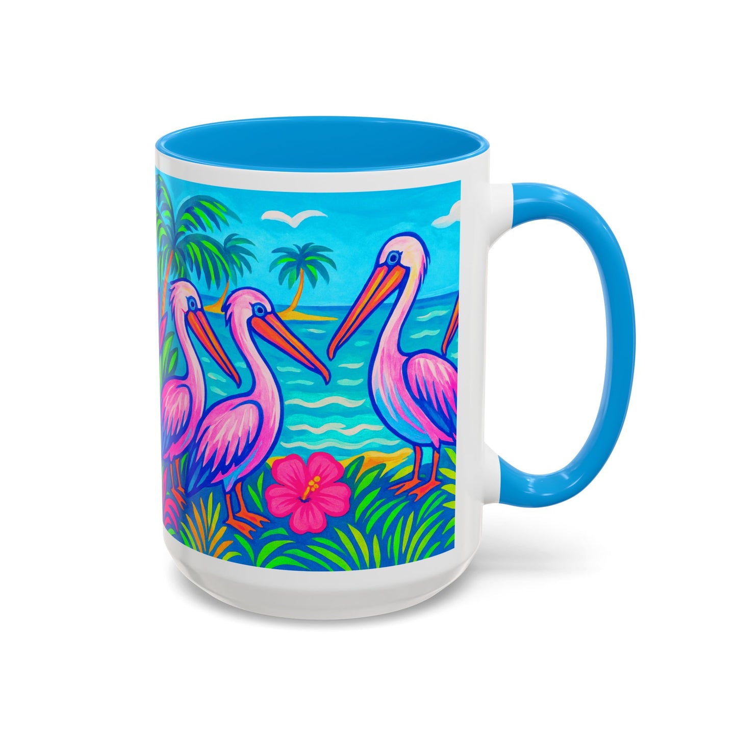 Accent Color Coffee Mug, Many Colors - 11oz & 15oz / Pelican Party