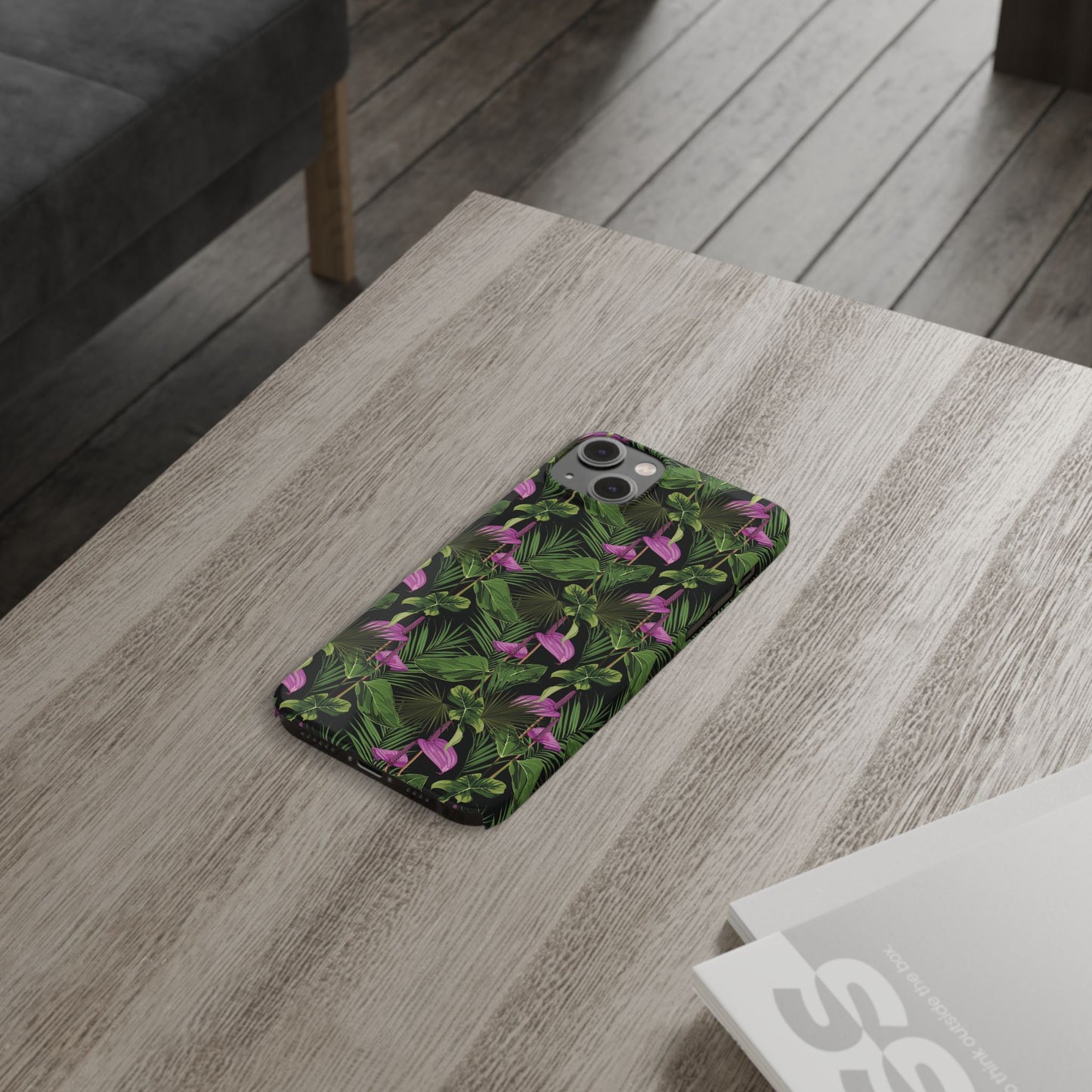 Slim Phone Cases - Anthurium and Palm