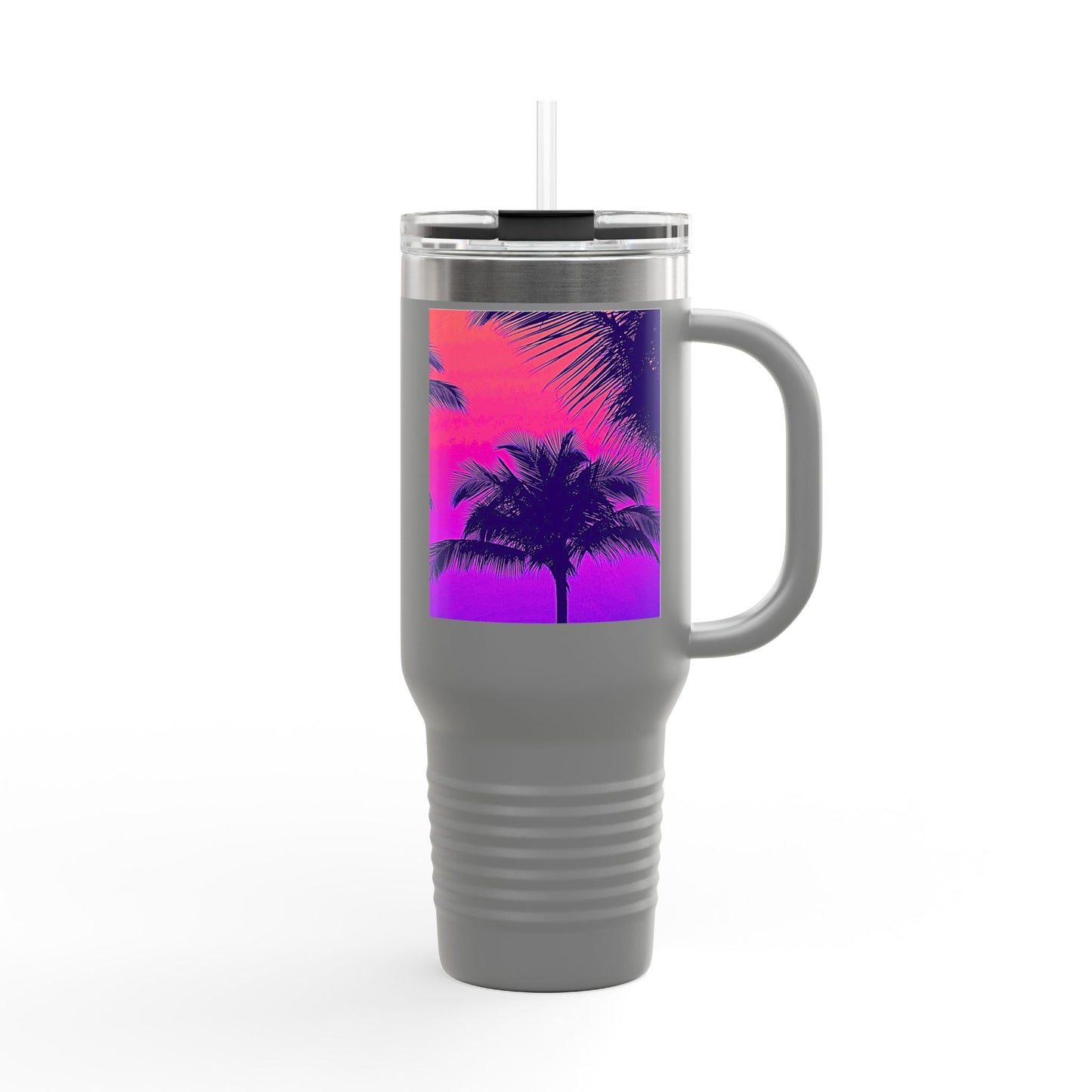 Insulated Travel Mug, 40oz / Palm Glow Pop - Perfect for Outdoor Adventures