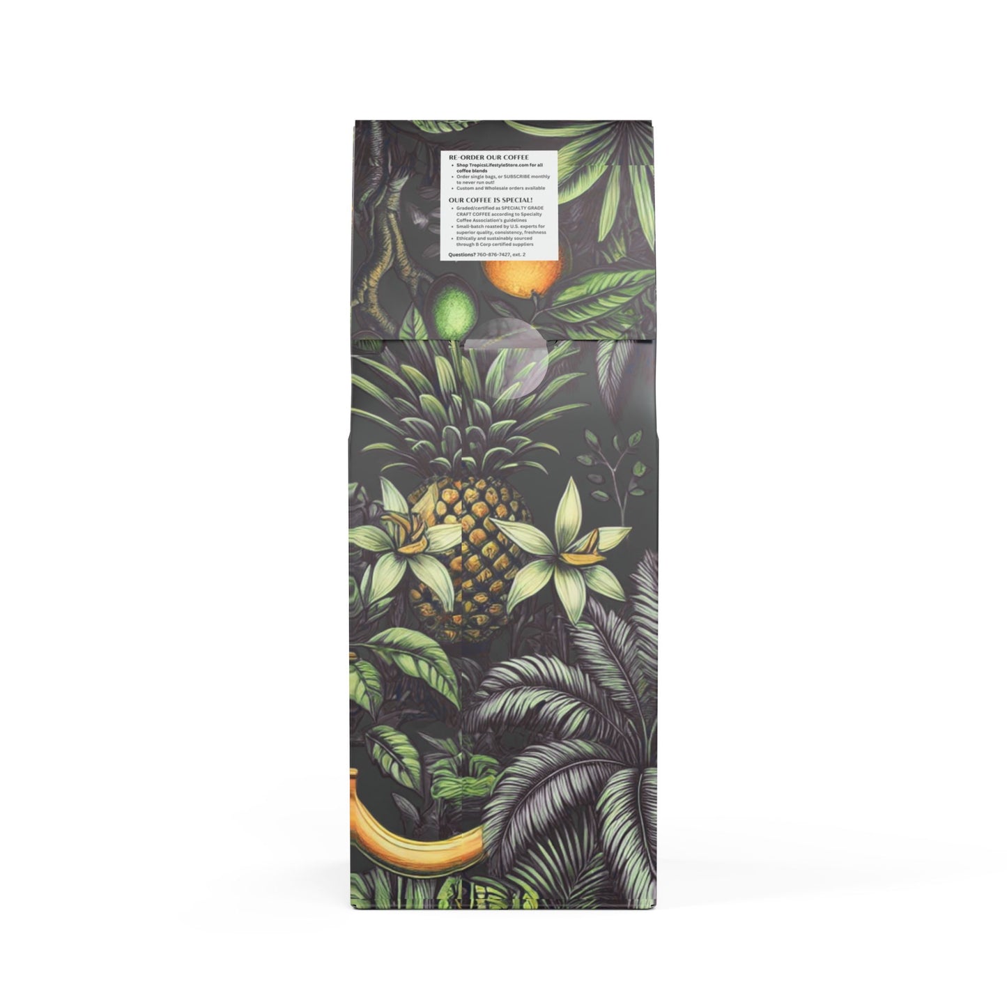 Black Coral Blend™ (Dark French Roast) Specialty Grade Craft Coffee / Palms and More Tropical Fruit, Black