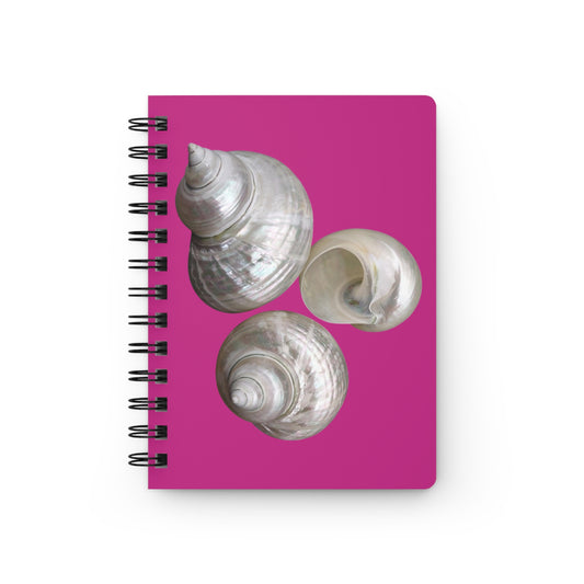 Spiral Bound Journal - White Nautilus Trio, dark pink