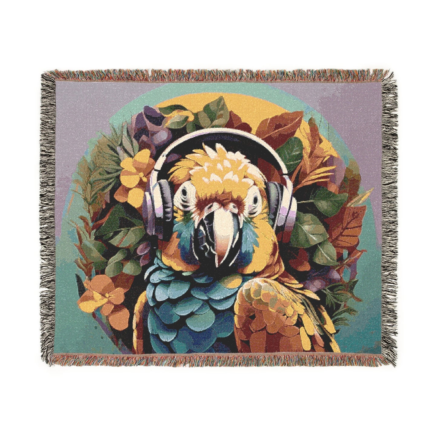 Woven Blanket, 3 Sizes - Tropical Home Decor / Rockin' Out Parrot