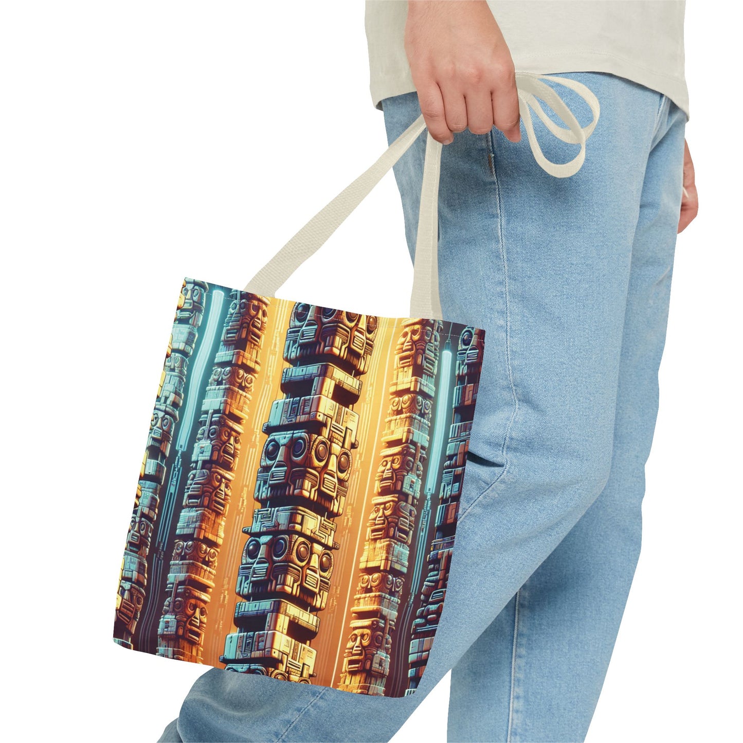 Techno Tiki Totems Tote Bag - 3 Sizes