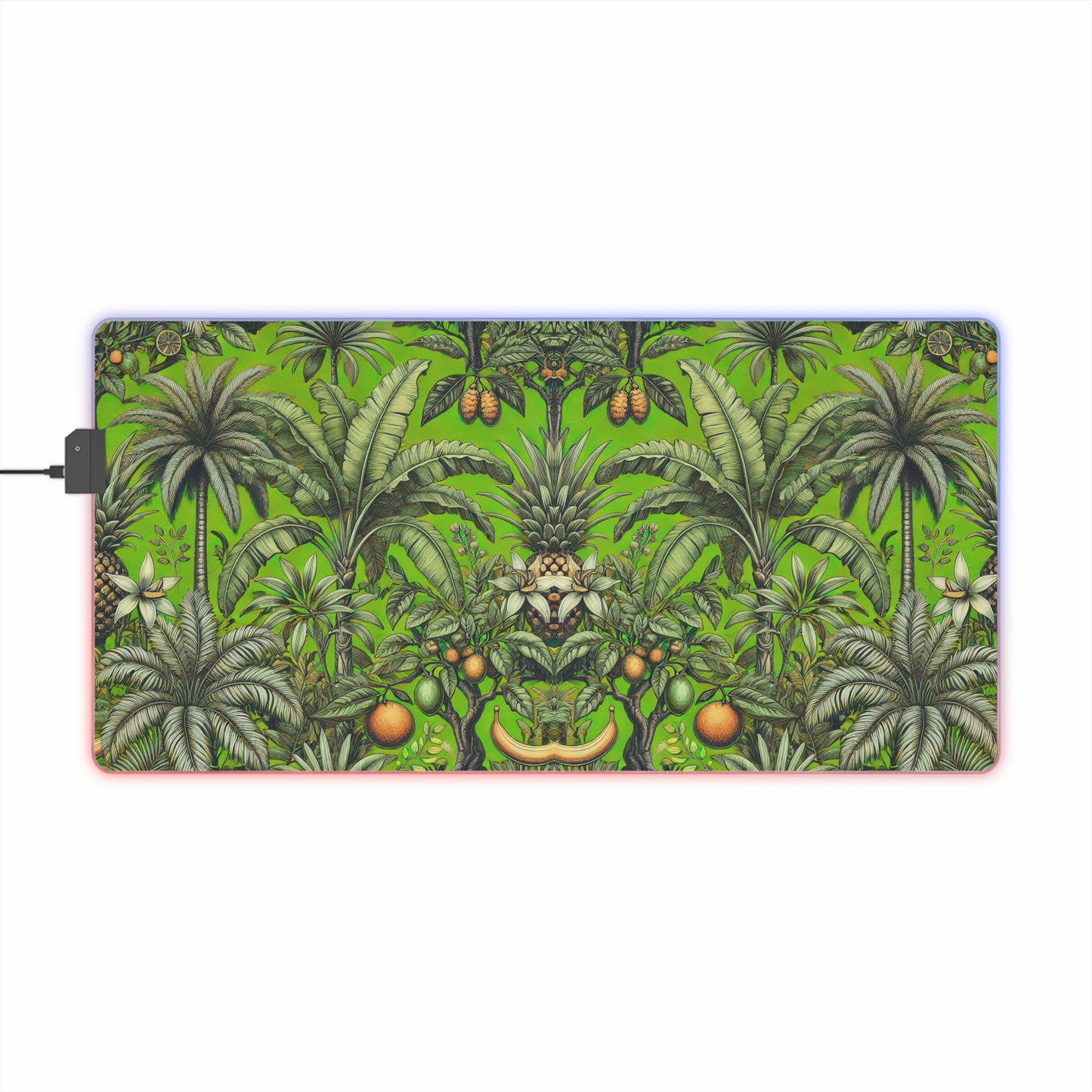 LED Gaming Mouse Pad With Vibrant RGB Lighting, 4 Sizes / Tropcal Fruit, Spring Green