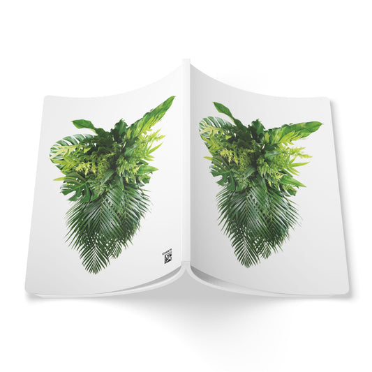 Softcover Journal - Palm Frond Cascade, White