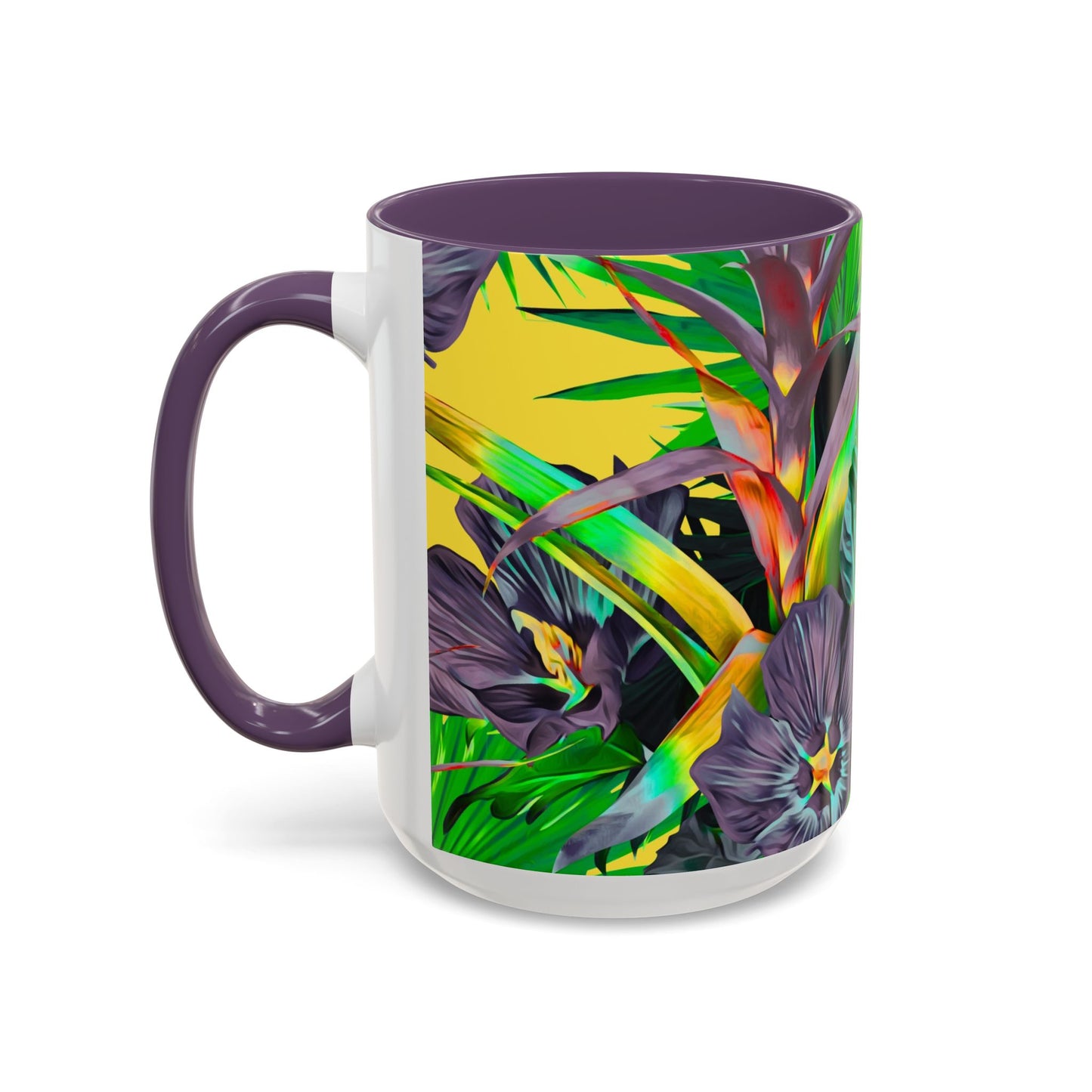 Accent Coffee Mug (11, 15oz), Plant Palooza, yellow / Various Colors