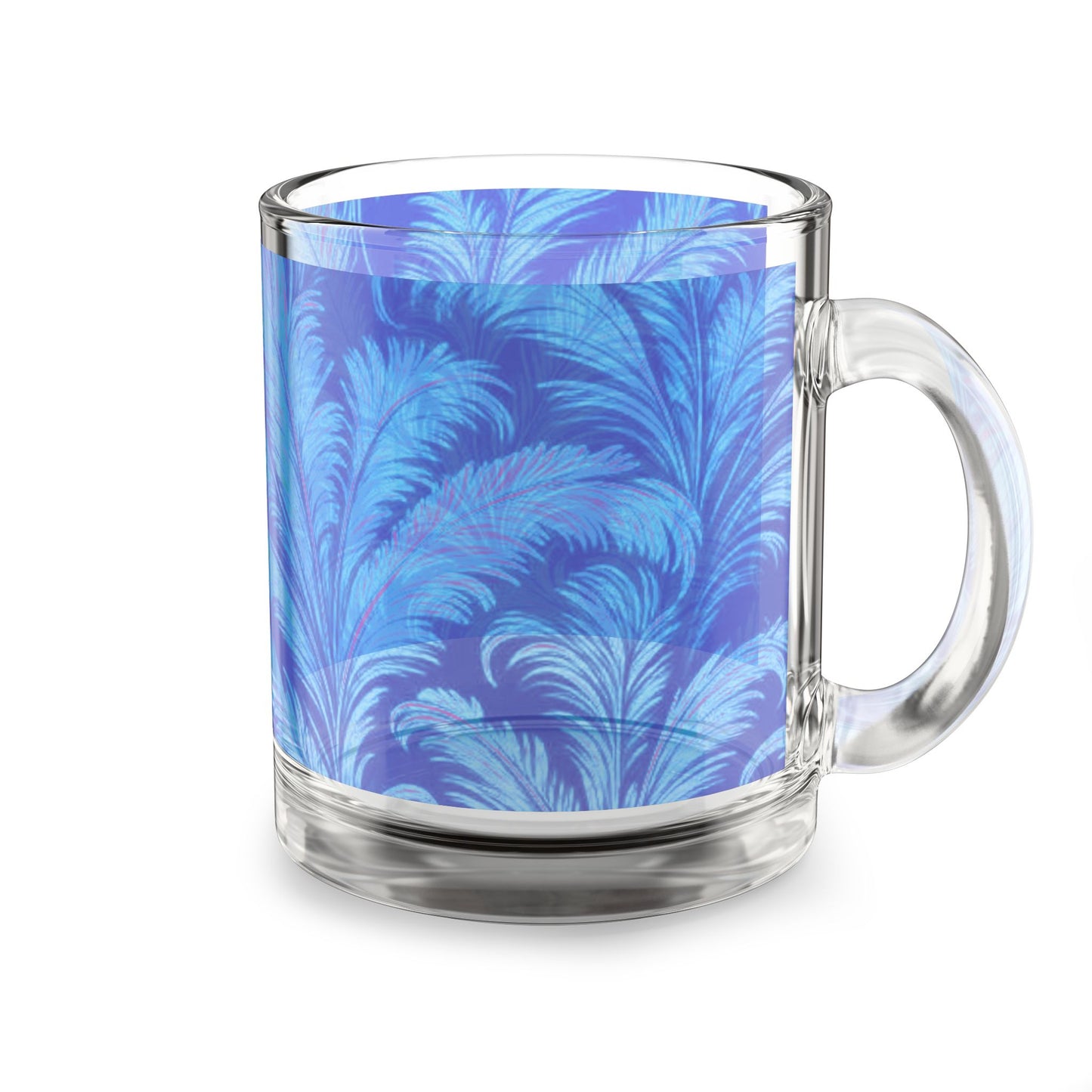 Tropical Glass Mug - 10oz Coffee Cup / Rocco Blues