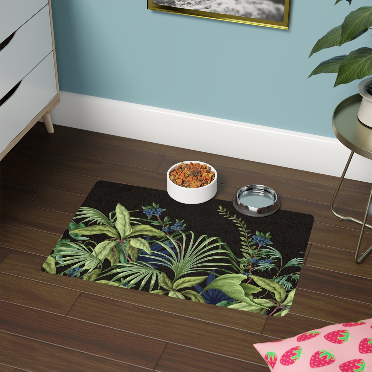 Pet Food Mat (12x18) - Midnight Jungle