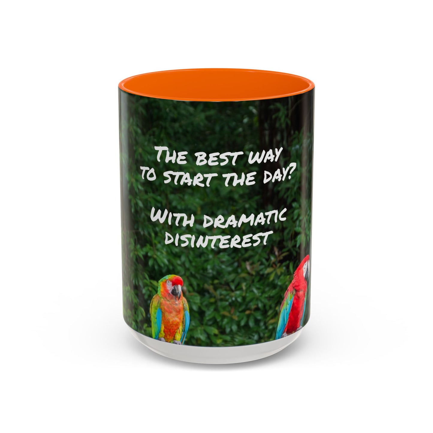 Parrot Accent Coffee Mug (11, 15oz), 8 Colors - Dramatic Disinterest