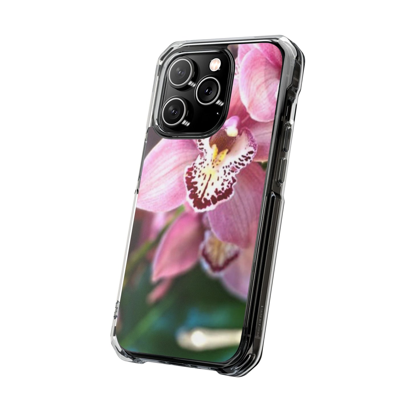 Pink Orchid/Photo Magnetic Clear Phone Case, Many Models