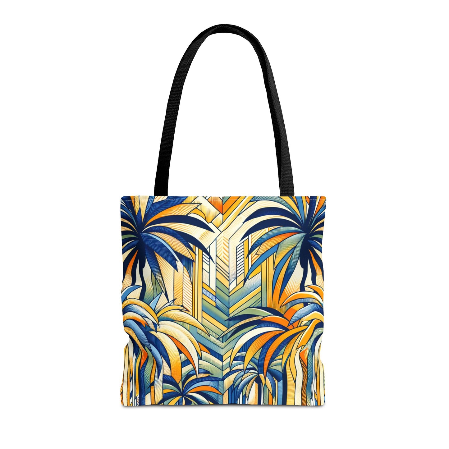 Stylized Palms Blue Tote Bag - 3 Sizes