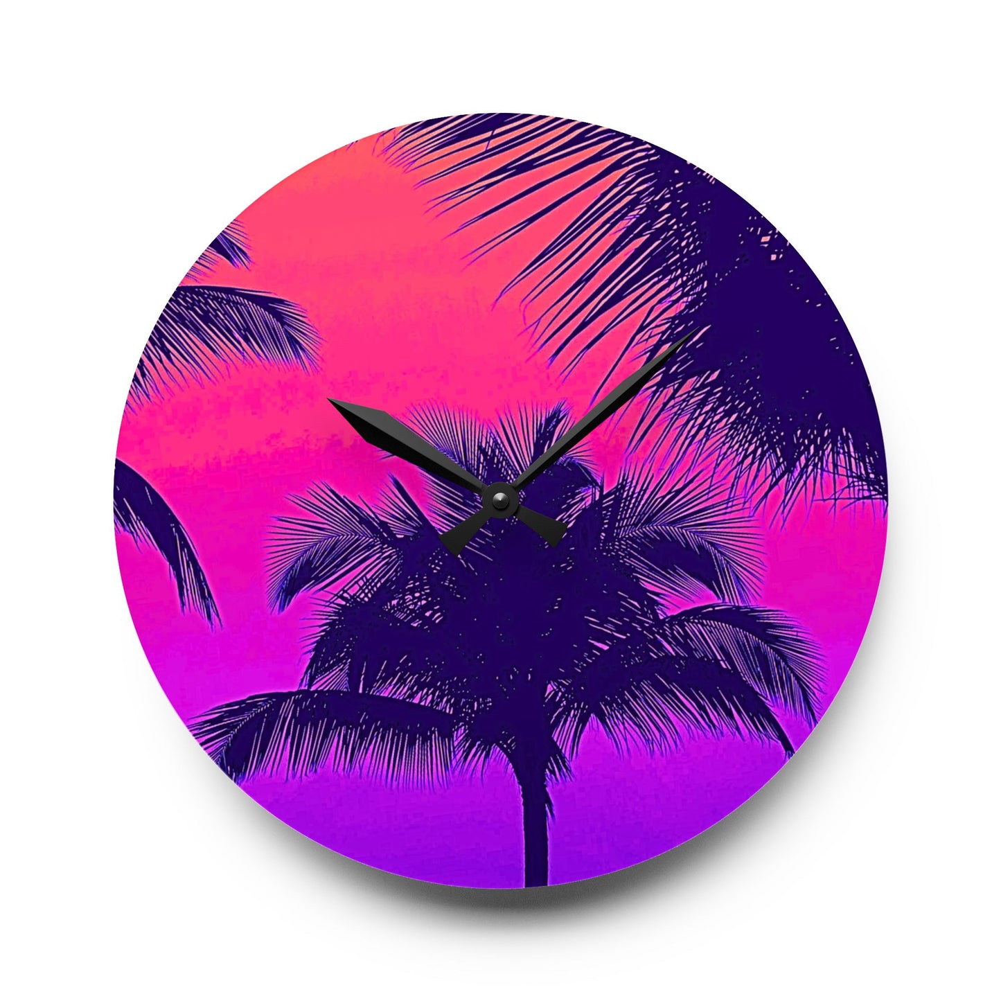 Acrylic Wall Clock / Palm Glow Pop