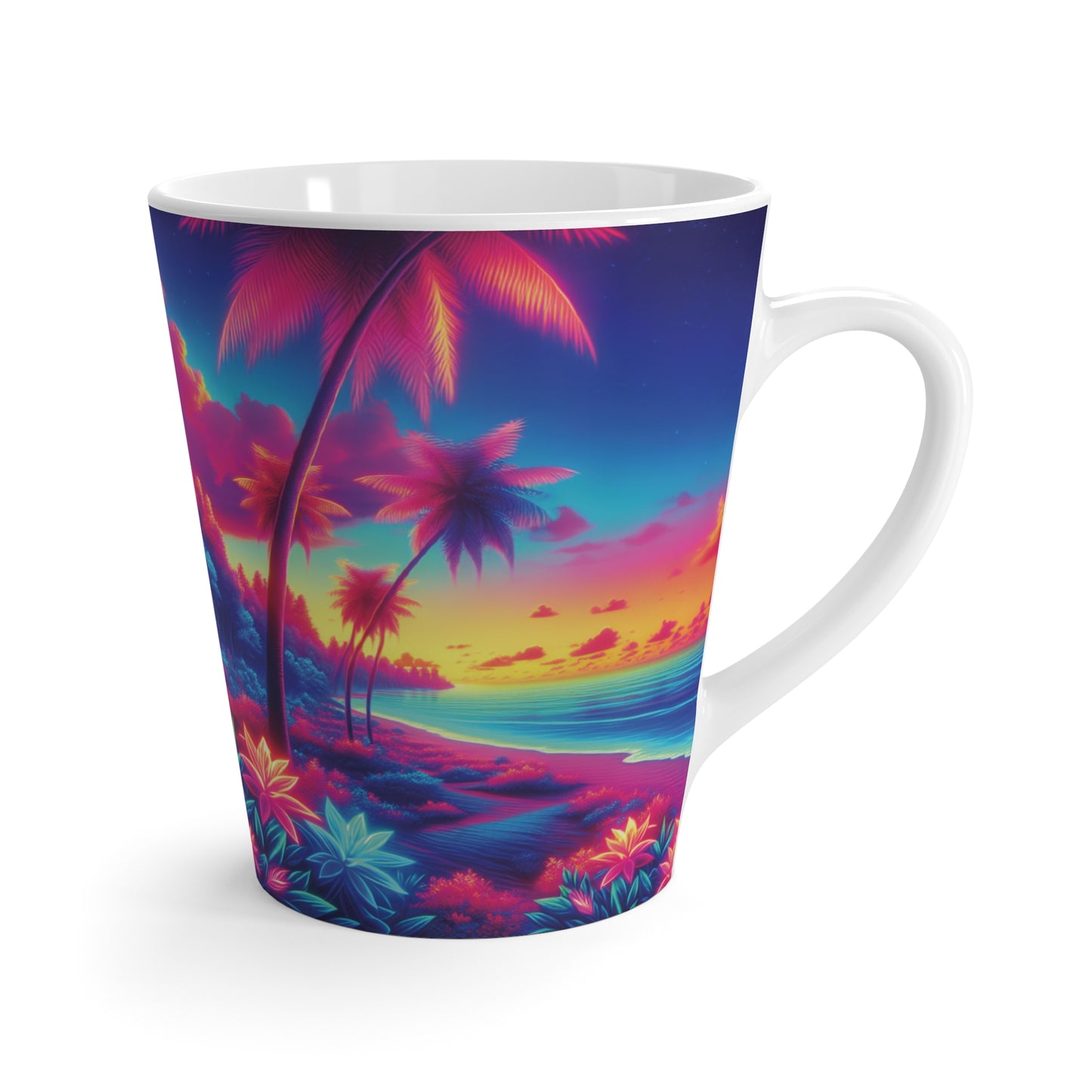 Latte White Mug - Glorious Skies Tropical Beach