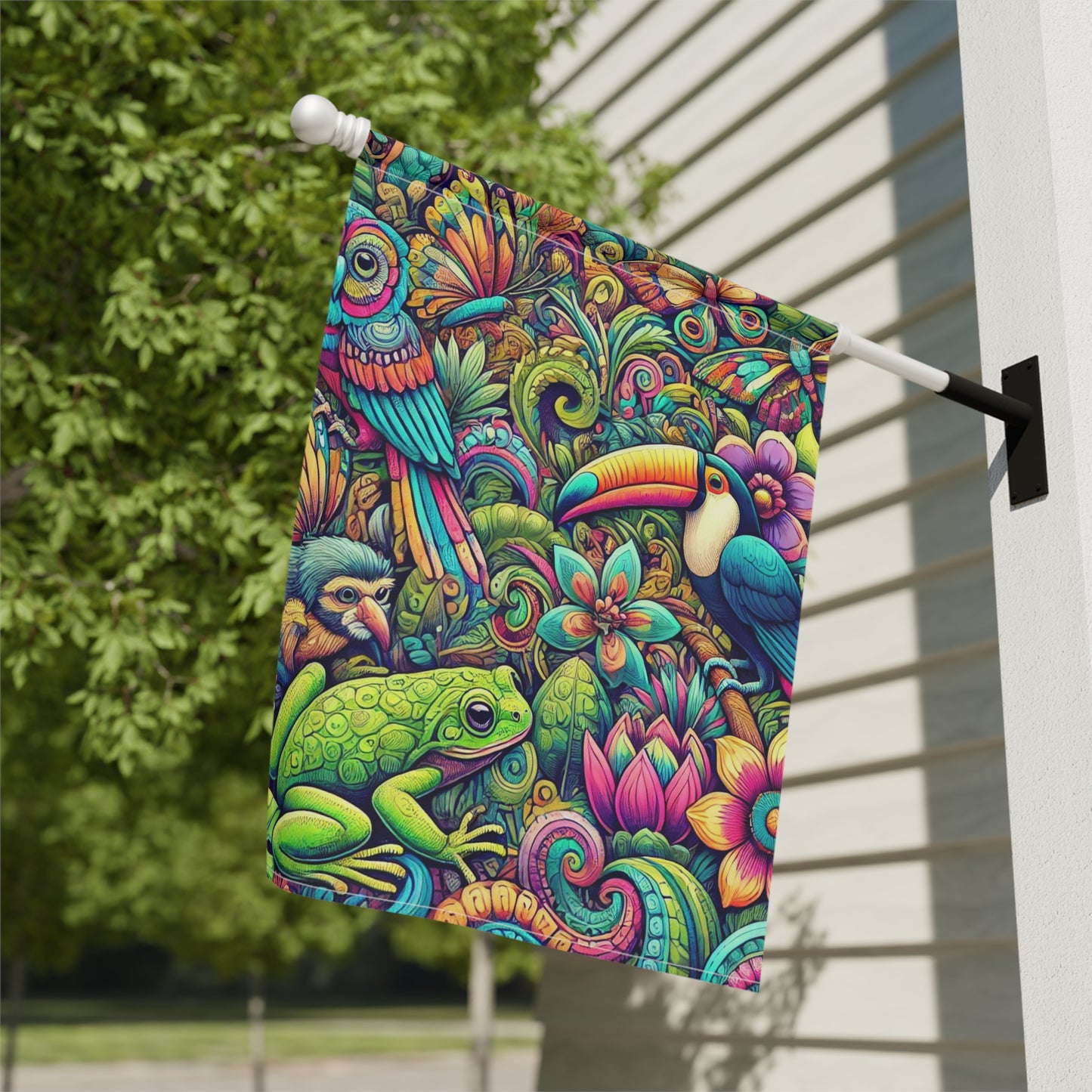 Tropical Garden Flag - Perfect for Outdoor Decor / Rainforest Funday