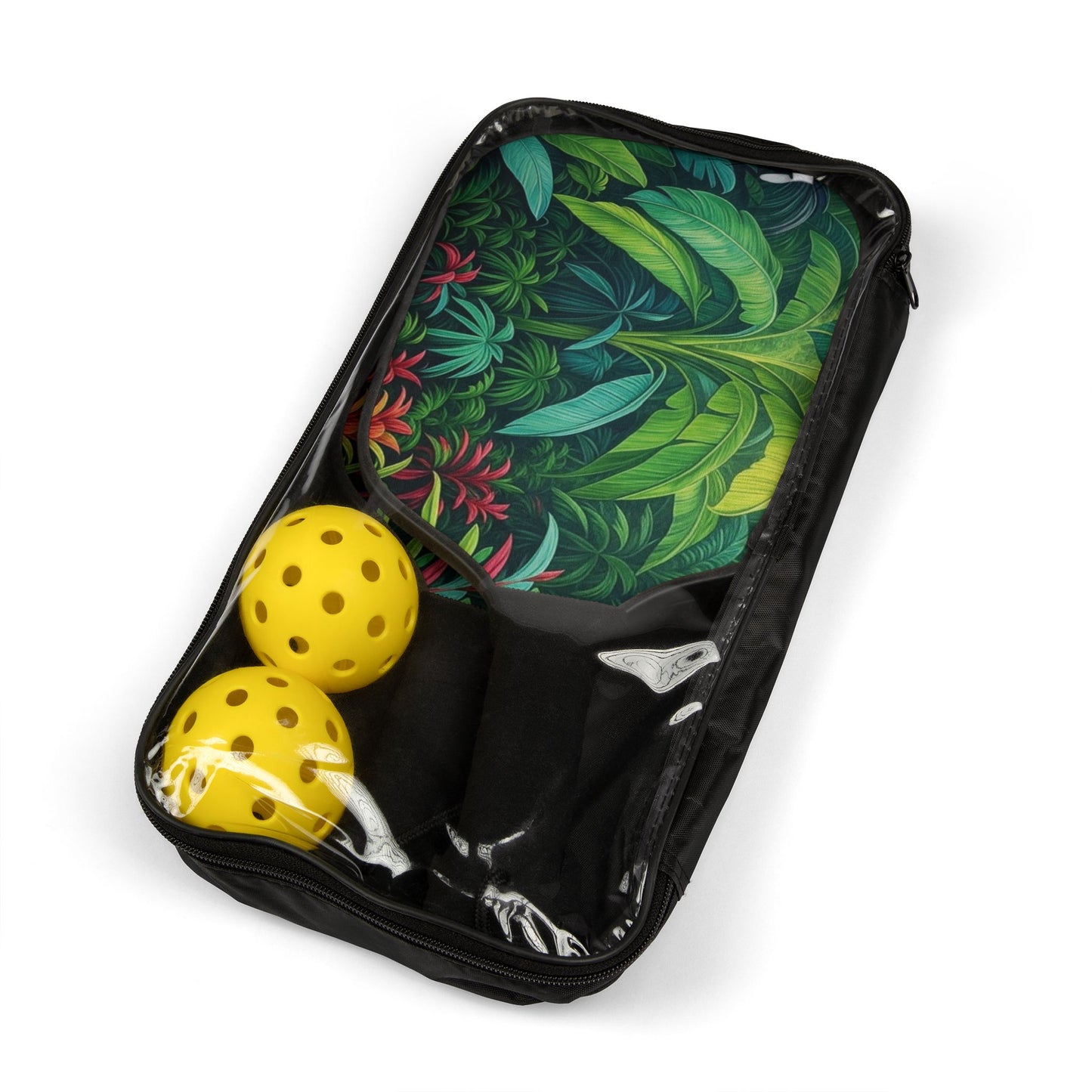 Tropical Pickleball Kit - Rainforest Vibe Paddles & Balls Set / Sleeping Spot