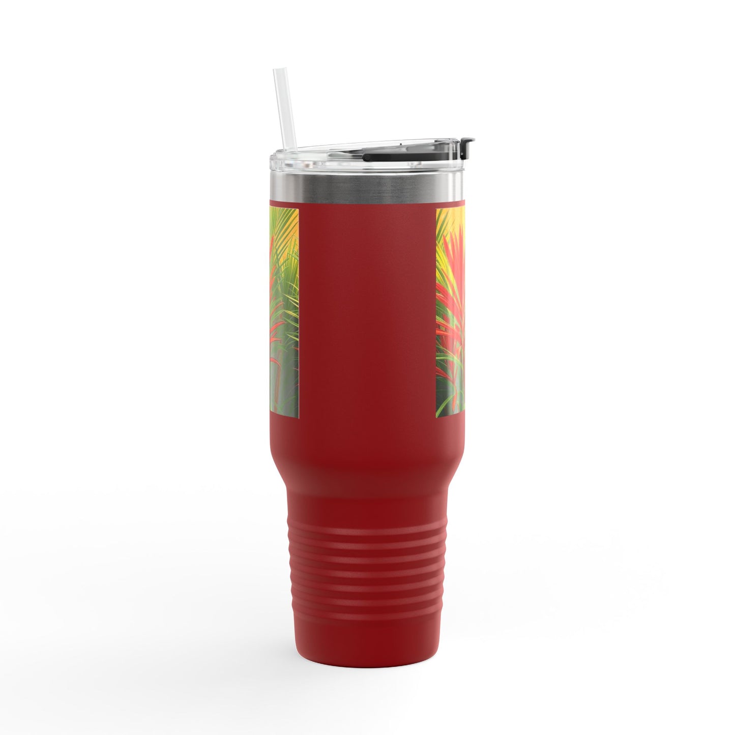 Red Flame Palms Insulated Travel Mug - 40oz - Perfect for Outdoor Adventures