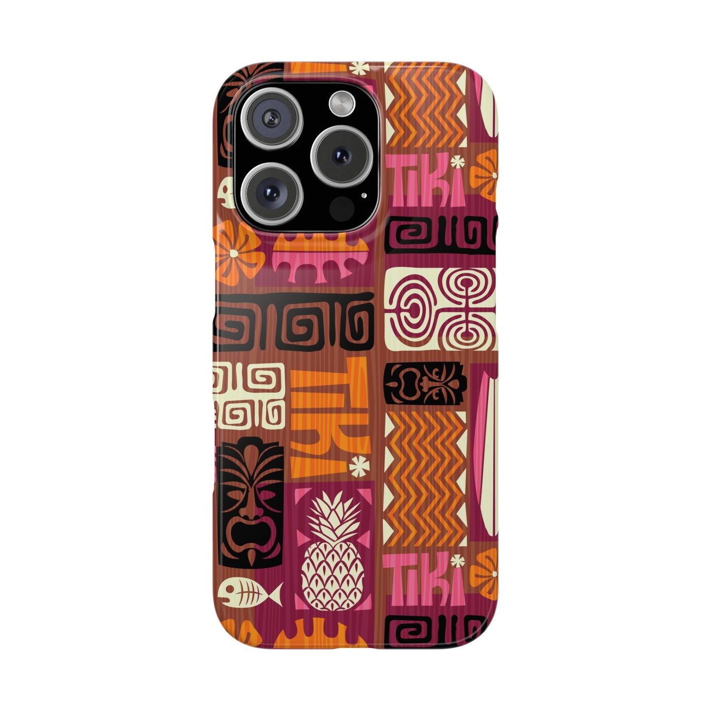 Slim Phone Cases - Tiki Poster Pink/Orange