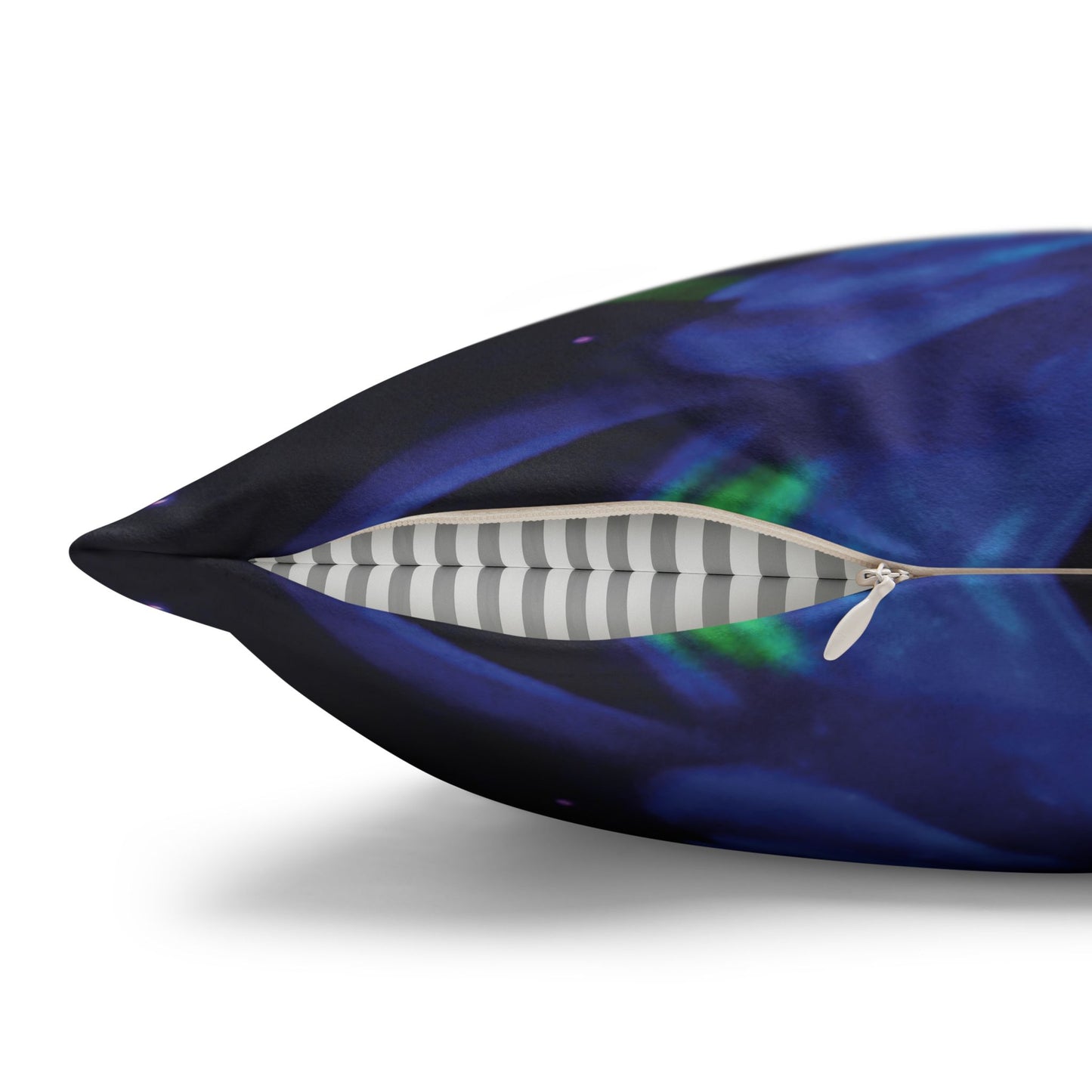 Faux Suede Square Pillowcase - Neon Parrots at Night