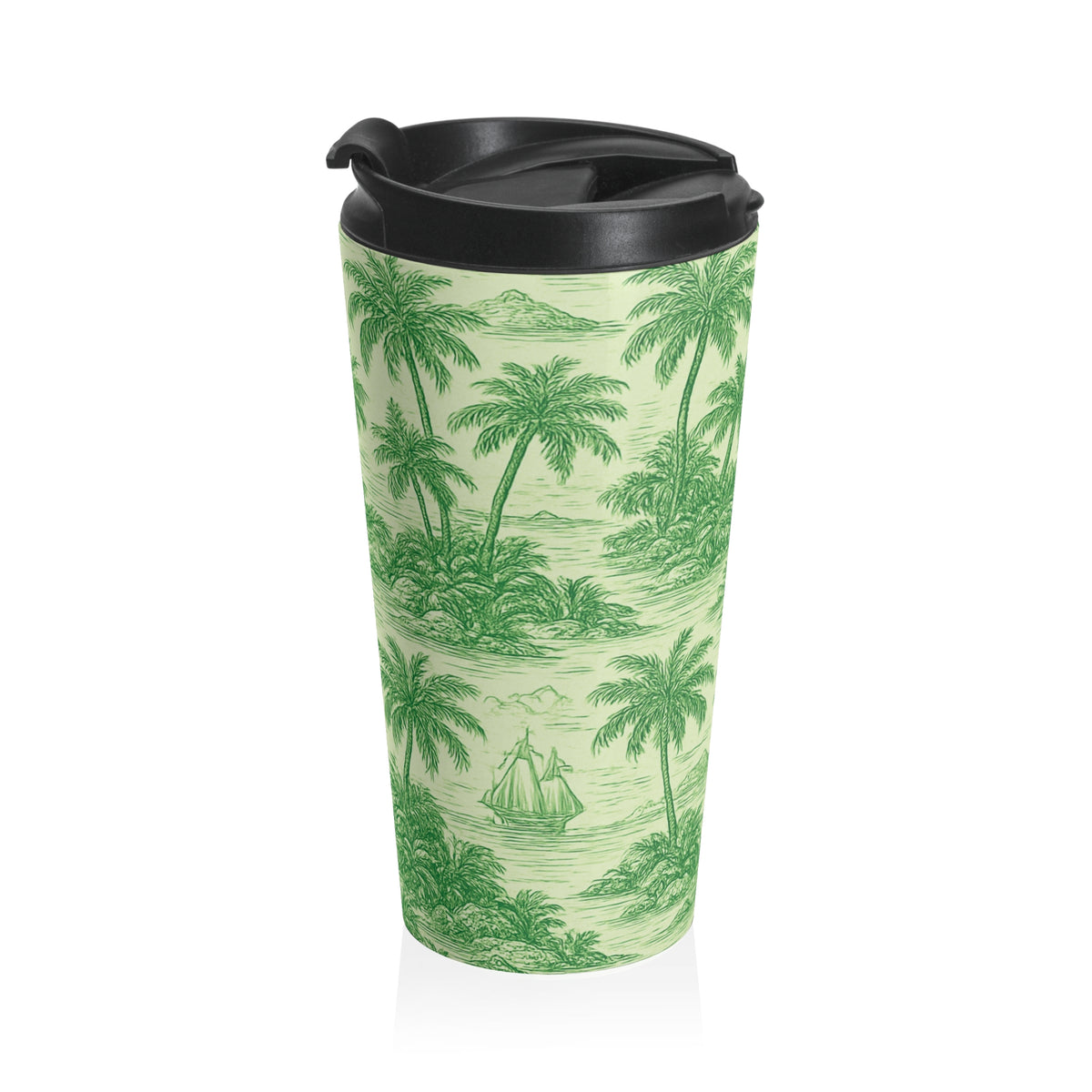 15 oz. Stainless Steel Travel Mug / Faraway Trip, Green