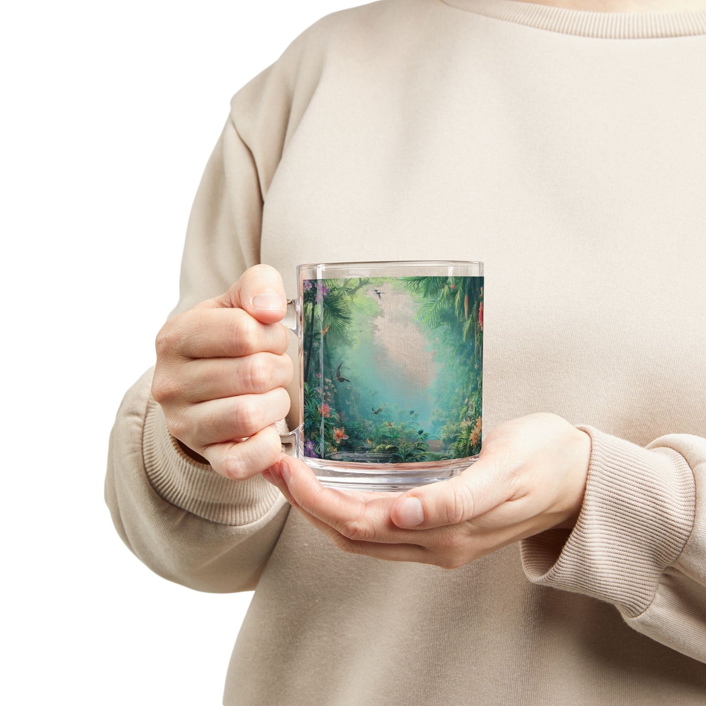 Another Perfect Day in Paradise Glass Mug - 10oz, Perfect for Rainforest Lovers