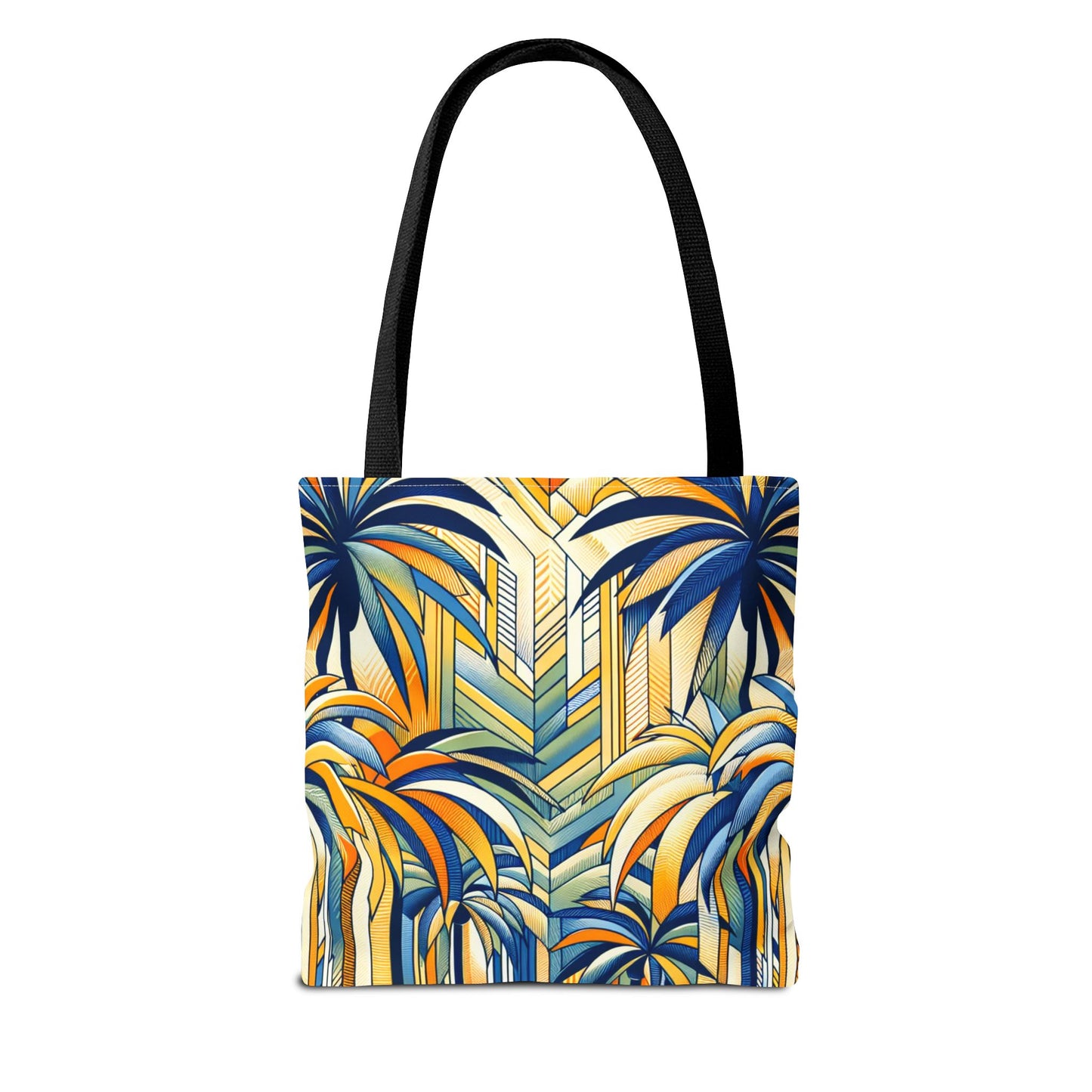 Stylized Palms Blue Tote Bag - 3 Sizes