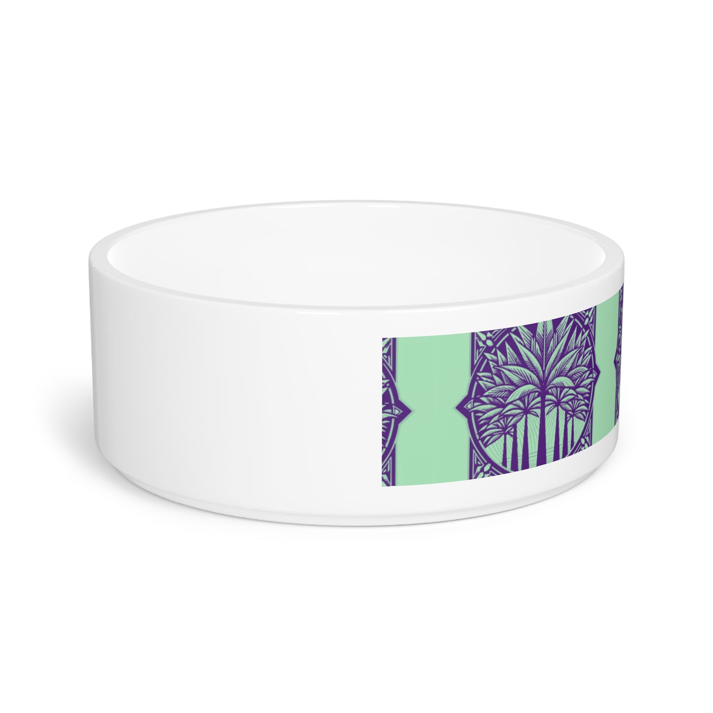 Pet Bowl, Deco Palm Tree, Mint