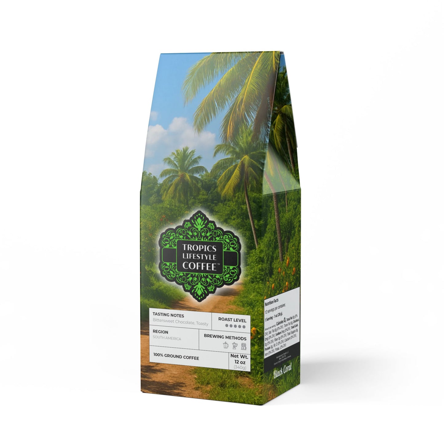 Black Coral Blend™ (Dark French Roast) Specialty Grade Craft Coffee / Beach Citrus Grove