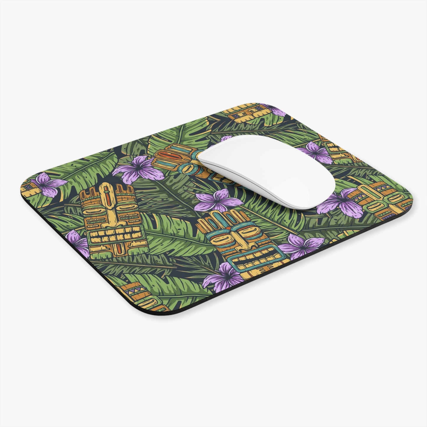 Mouse Pad (Rectangle) - Tiki Purple Greenery