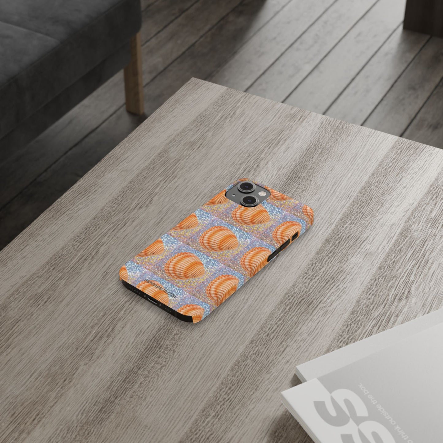 Slim Phone Cases - Disco Orange Scallop