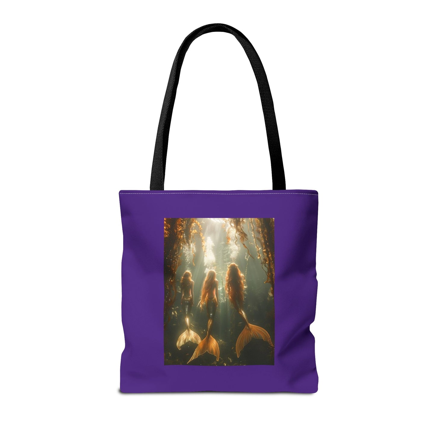 Three Mermaid Sisters, Purple Tote Bag - 3 Sizes