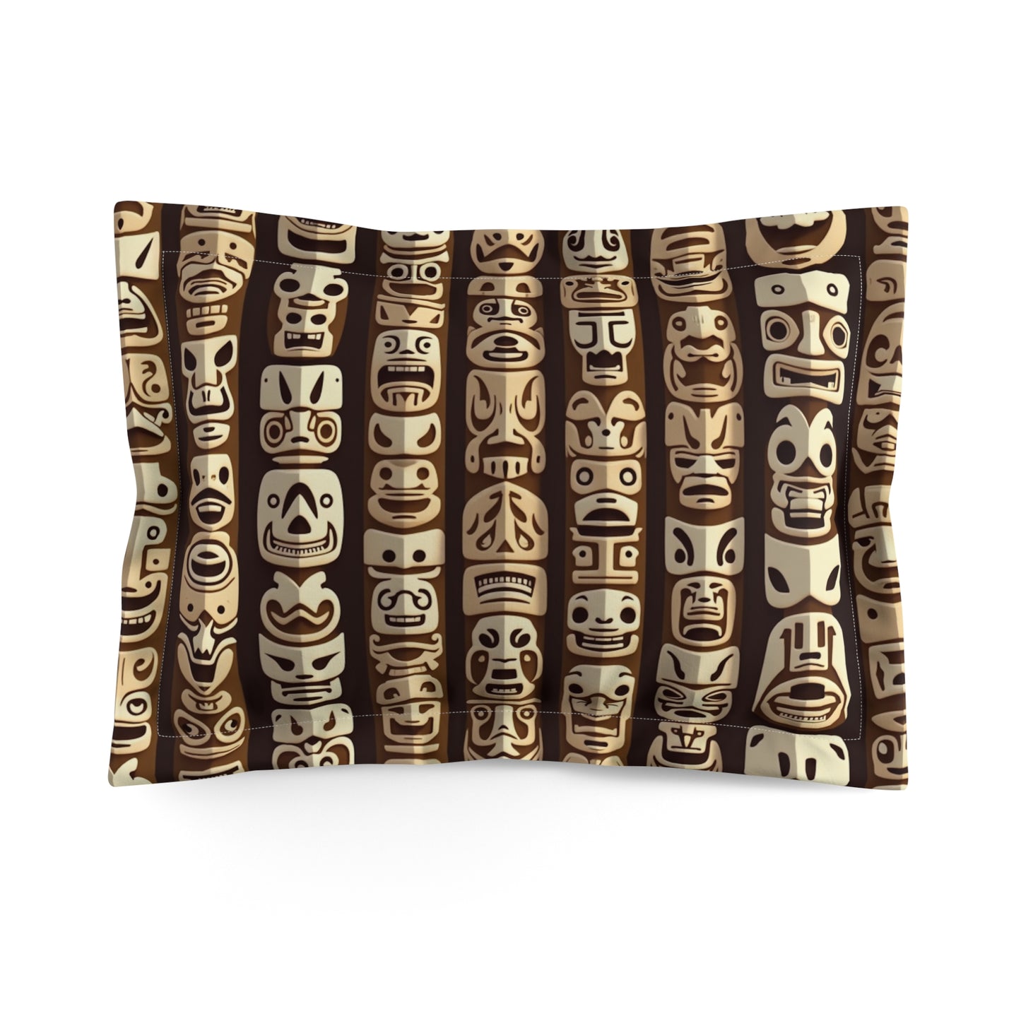 Microfiber Pillow Sham, 2 Sizes | Tropical Vibes for Relaxation / Funny Tiki Totems