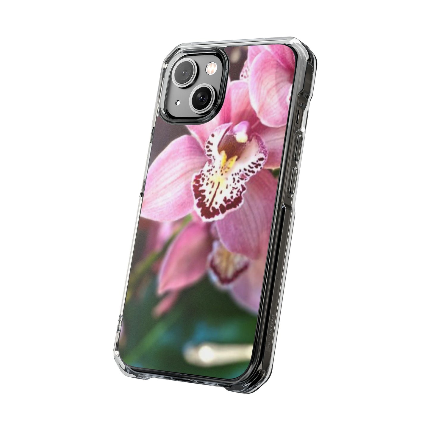Pink Orchid/Photo Magnetic Clear Phone Case, Many Models