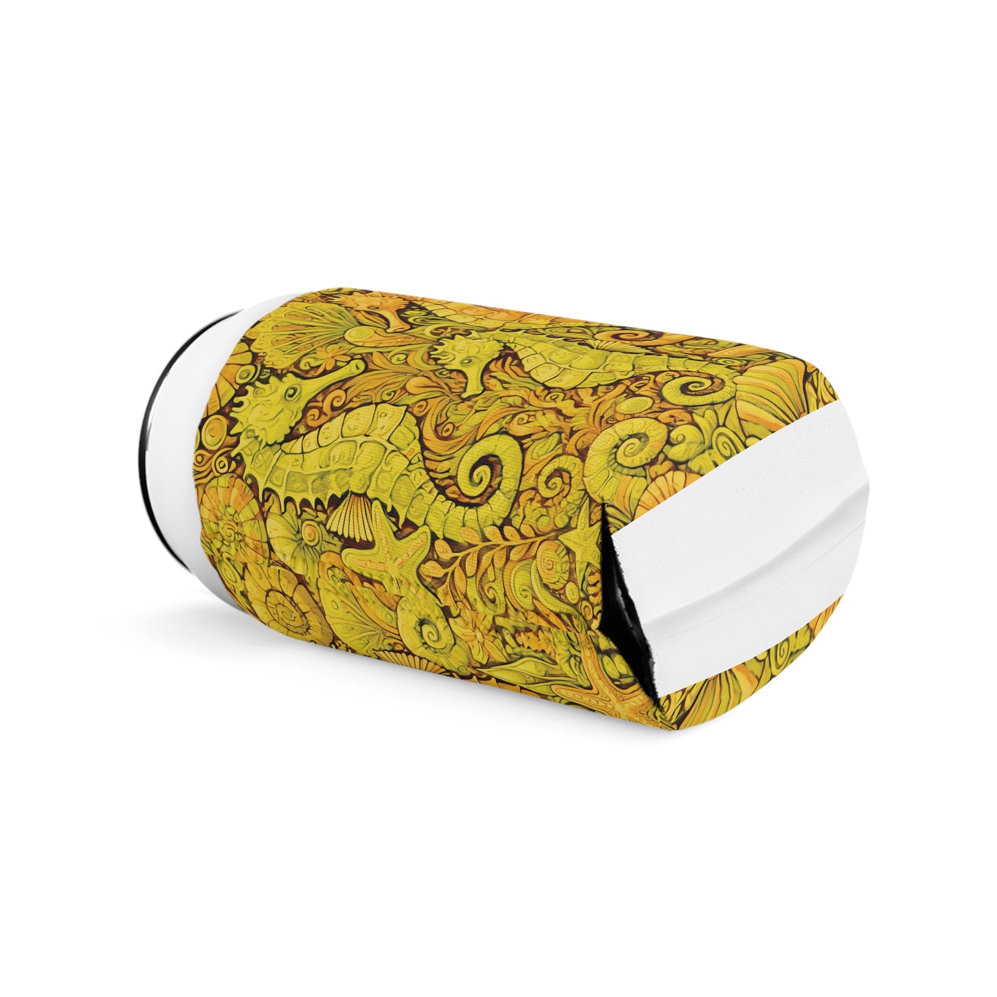 Seahorse Trio/Yellow Can Cooler Sleeve - Perfect for Outdoor Picnics