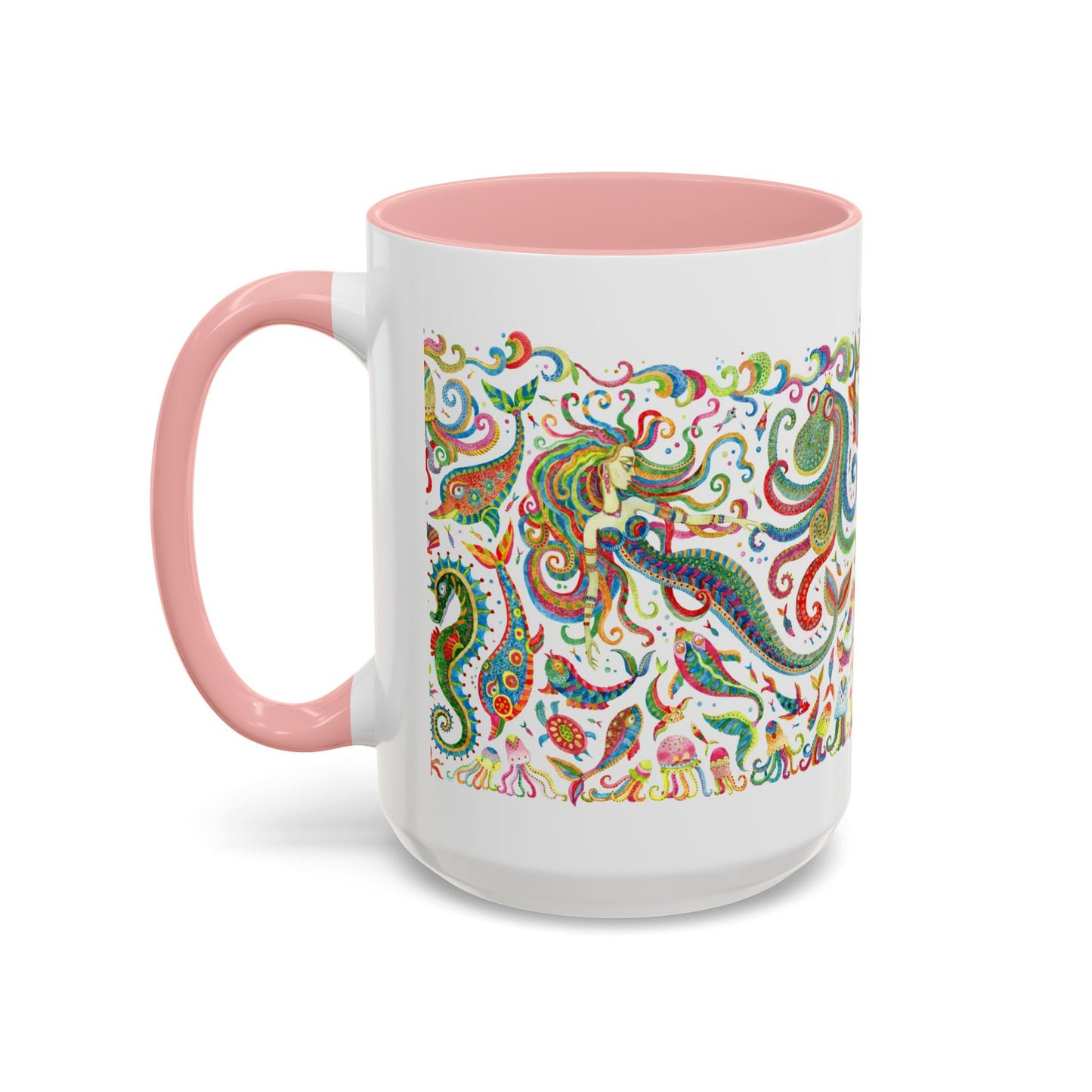 Accent Coffee Mug | Tropical-Inspired Drinkware / Colorful Mermaid Kingdom