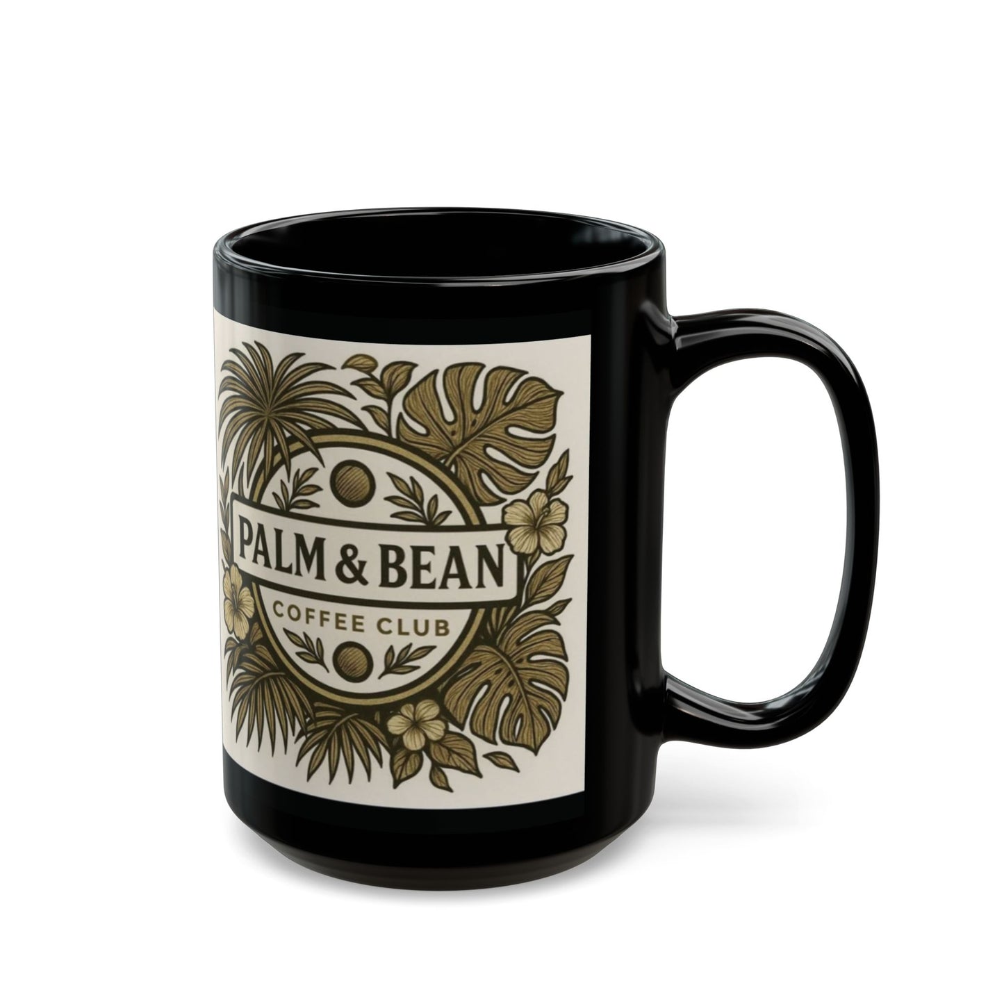 Black Coffee Mug - Palm & Bean Coffee Club