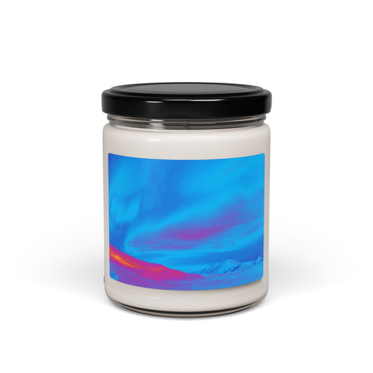 Scented Soy Candle, 9oz, Cold Ocean Lights, turquoise