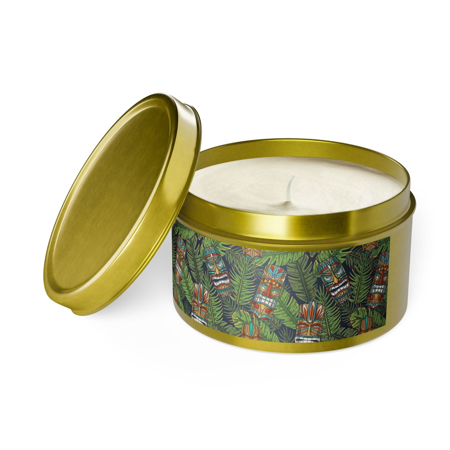 Tin Candles, 2 sizes, 3 tin colors - Tiki Greenery