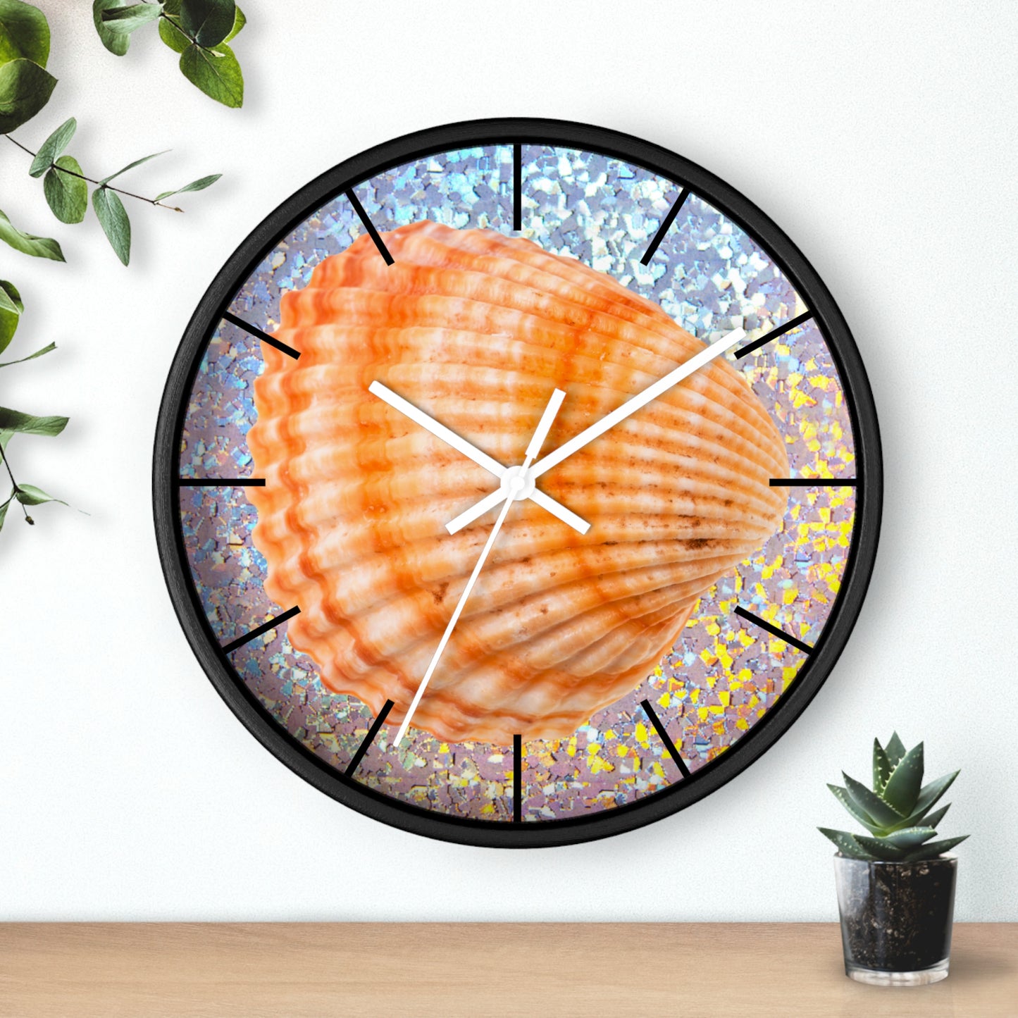 Wall Clock, Disco Orange Scallop, Hands/Base Variants