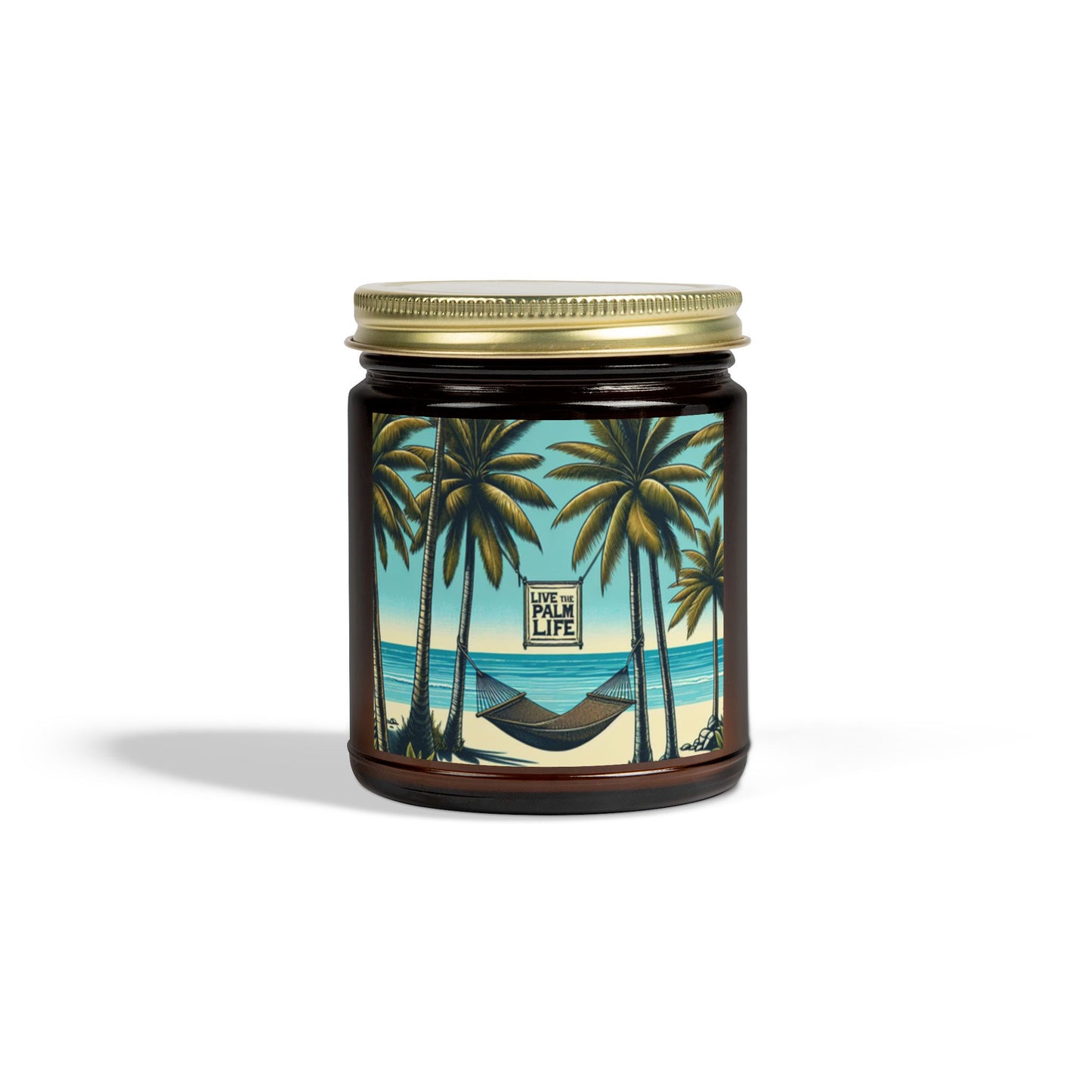 Scented Candles, Coconut Apricot Wax (4oz, 9oz) - Hammock on the Beach