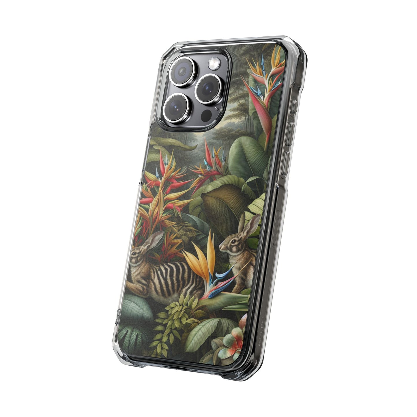 Rainforest Rabbit Outing Magnetic Clear Phone Case, Many Models